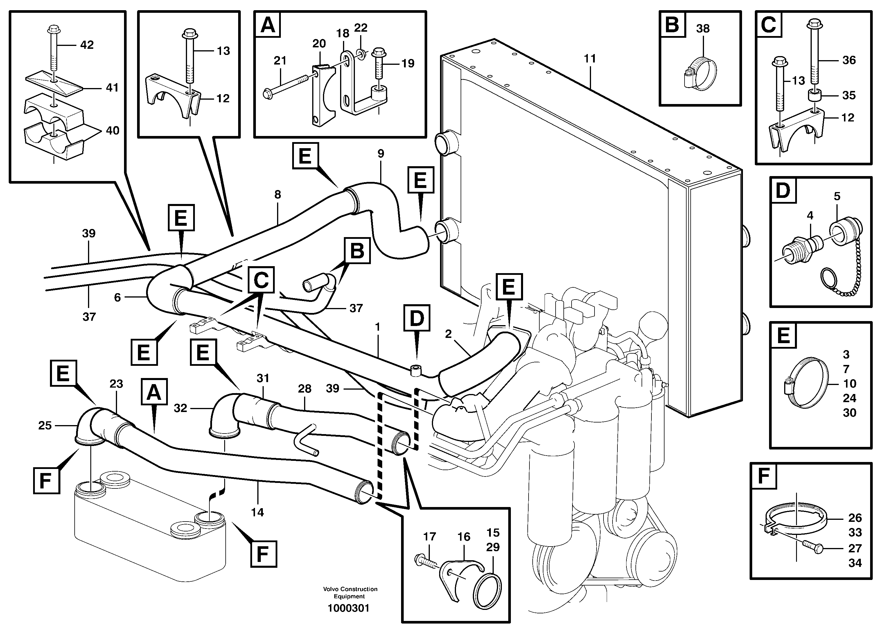 Cooling system, motor - retarder — volvo parts diagram
