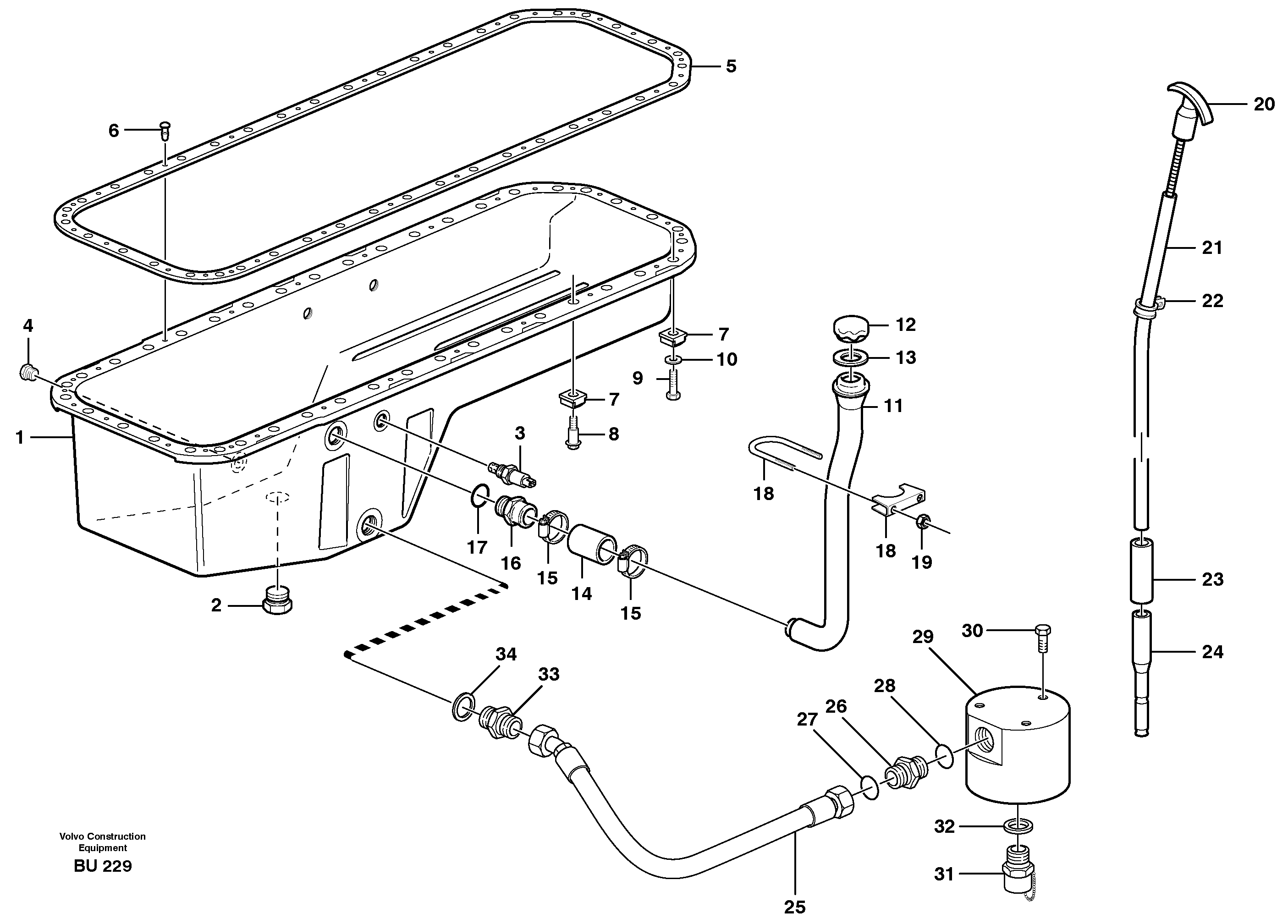 Oil sump — volvo parts diagram