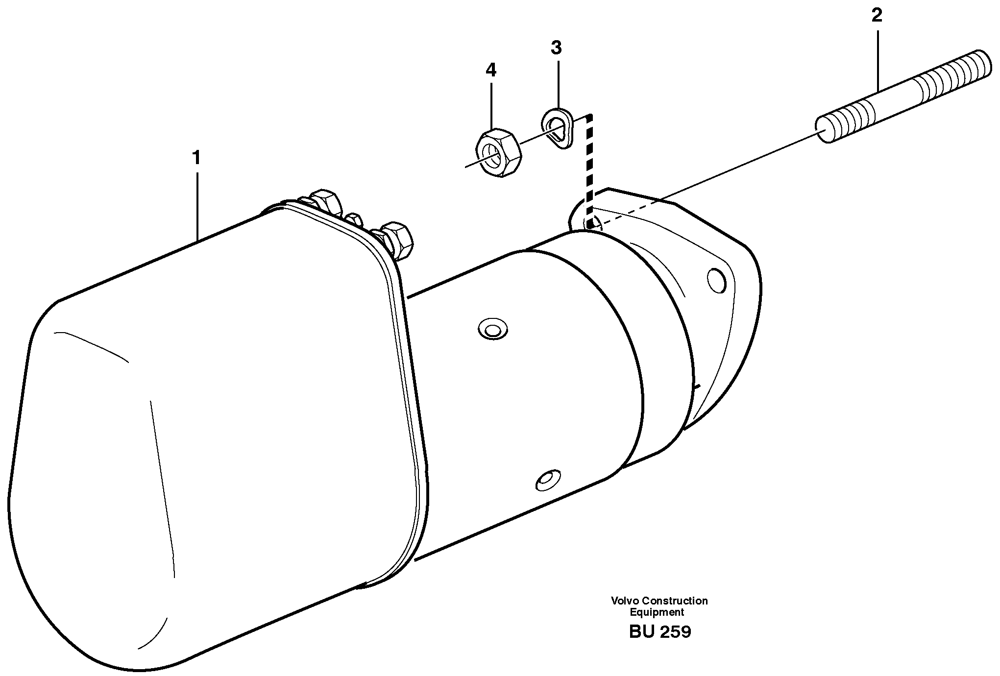 Starter motor with assembling details — volvo parts diagram