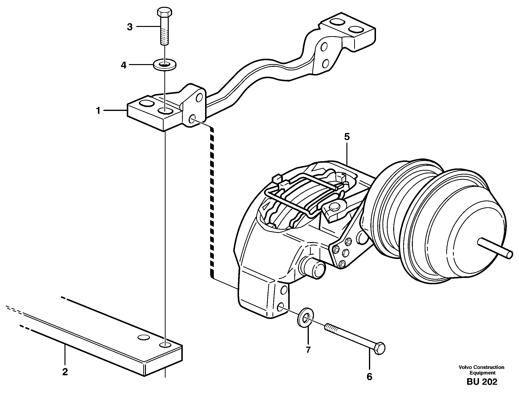 Parking brake 6X6, 4X4 — volvo parts diagram