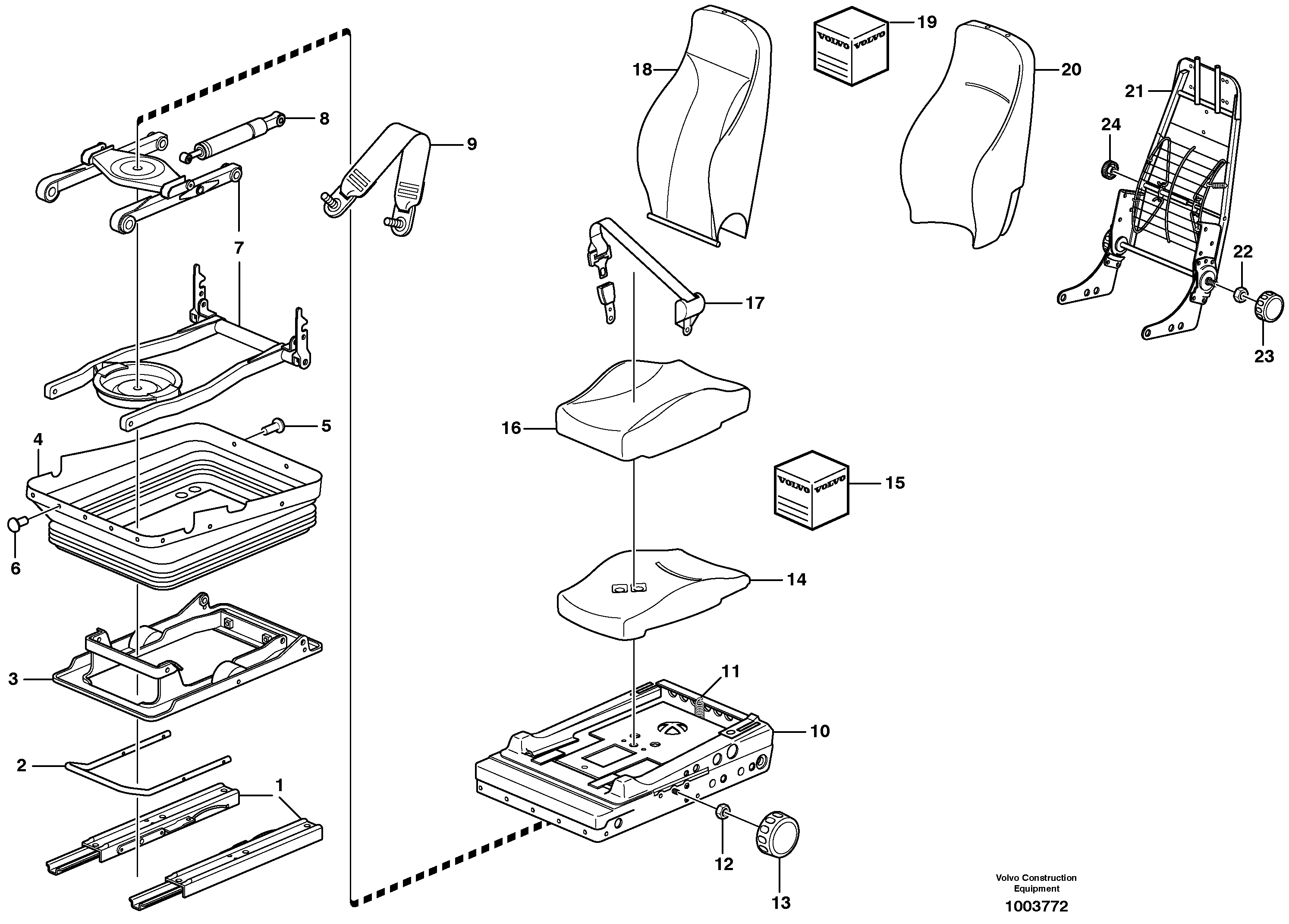 Operator's seat 81219 — volvo parts diagram