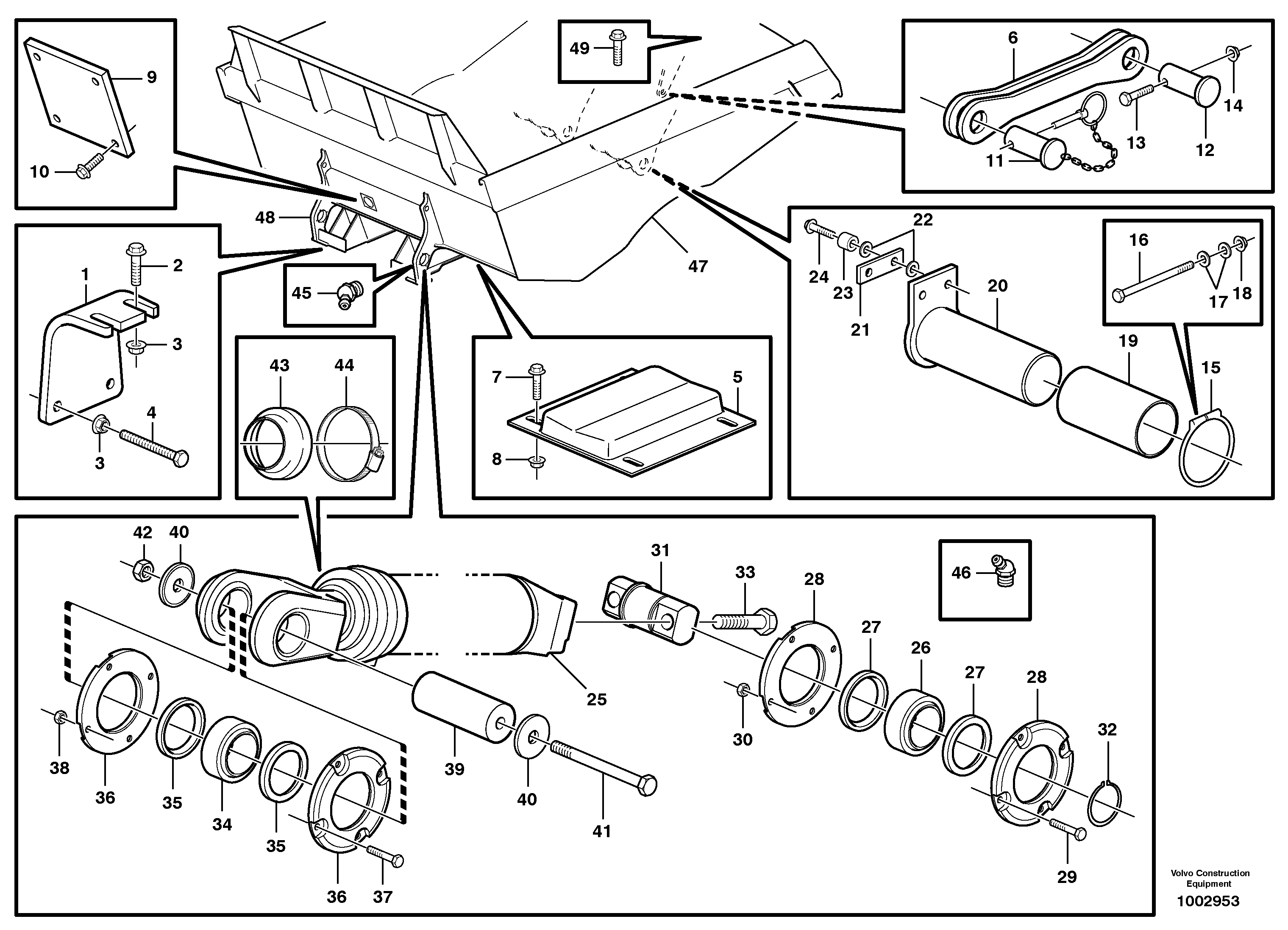 Dumper basket with fitting parts 4X4 — volvo parts diagram