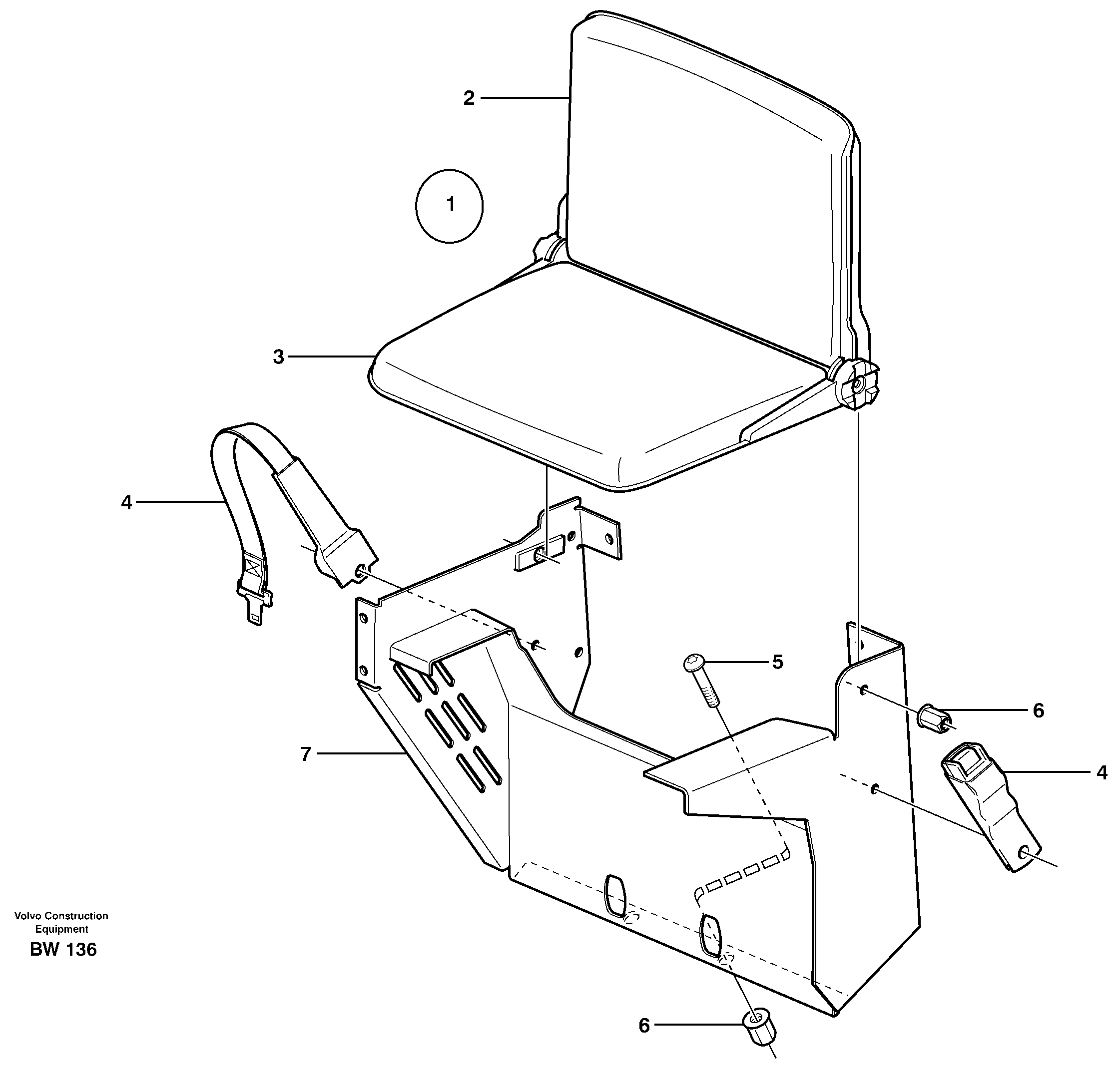 Instructor's seat — volvo parts diagram