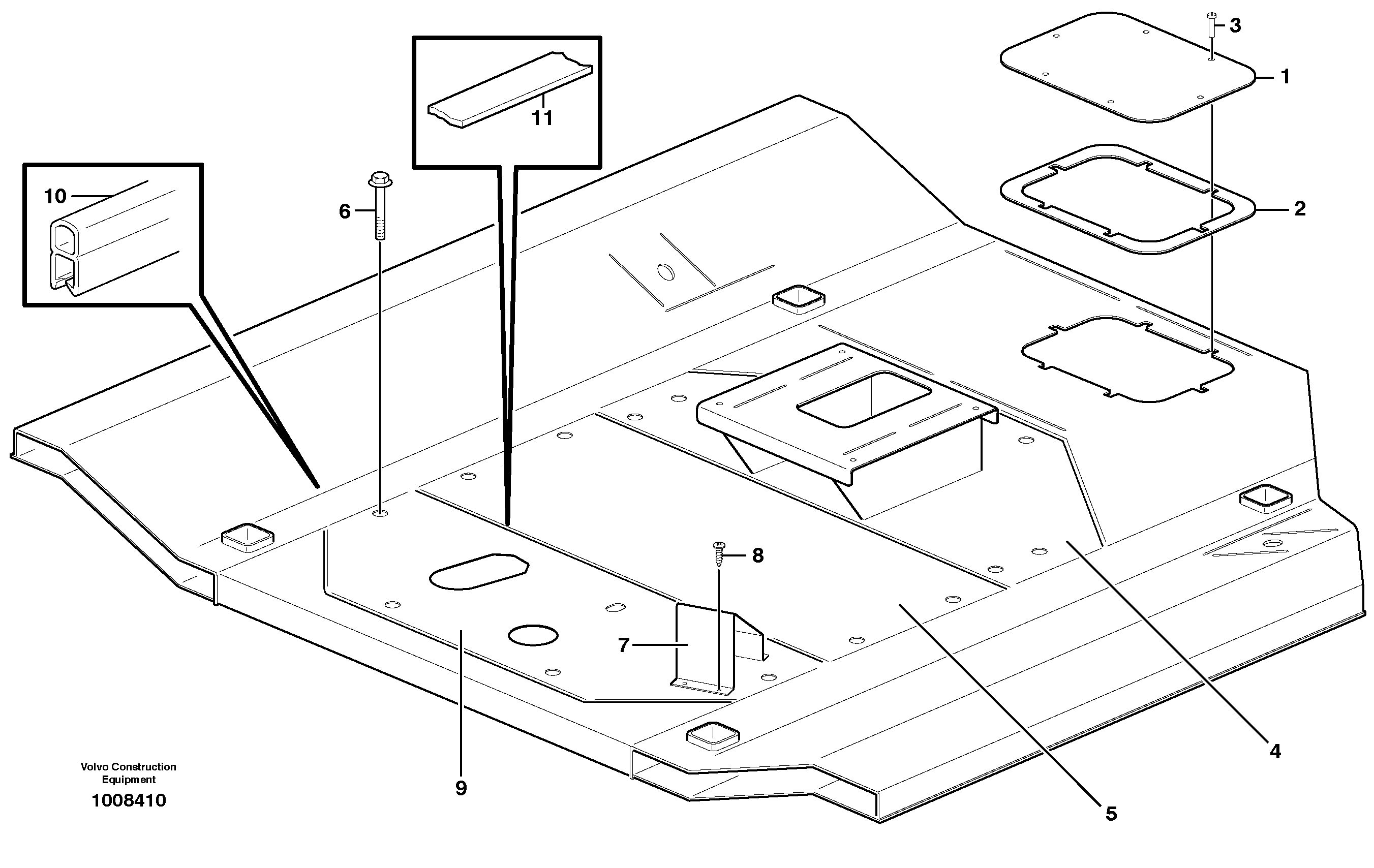 Floor panels and cover plates — volvo parts diagram