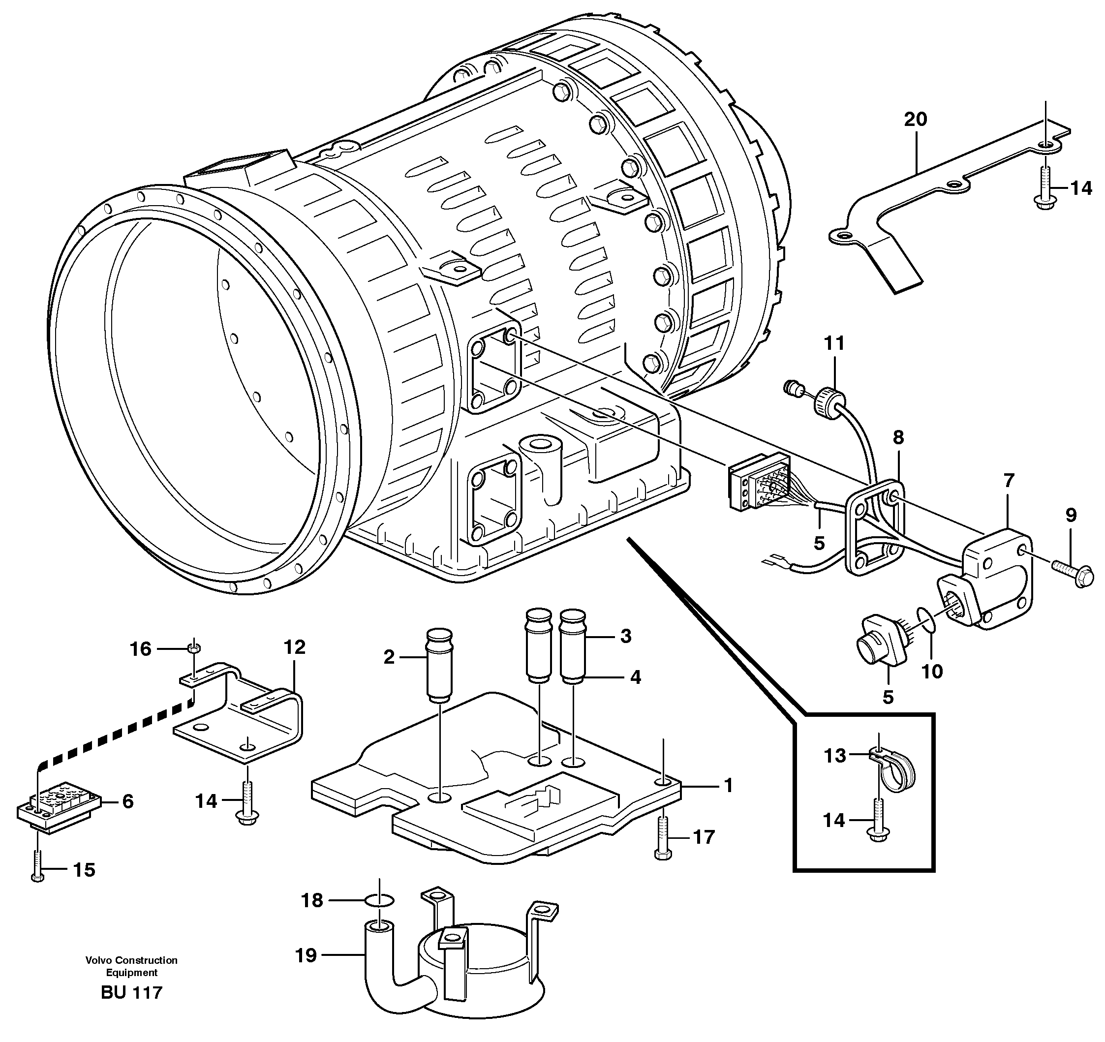 Control system with fitting parts  22518, 22545, 22649 — volvo parts diagram