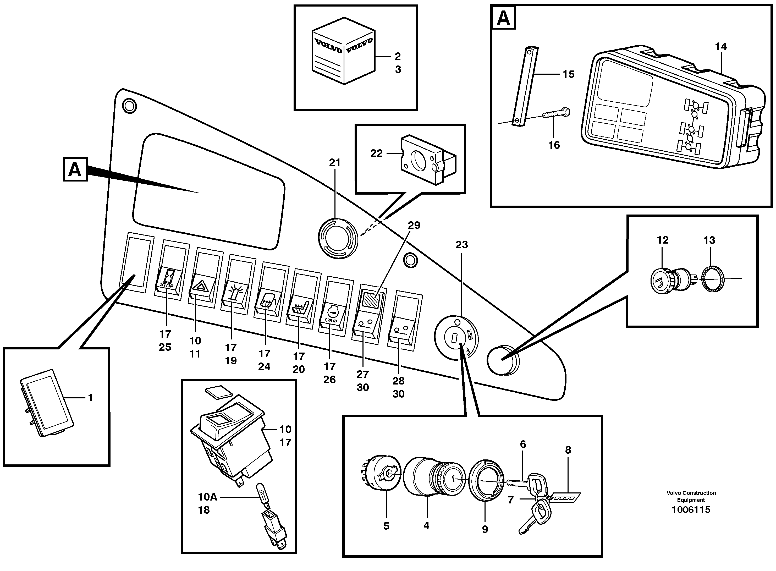 Instrument panel, right — volvo parts diagram