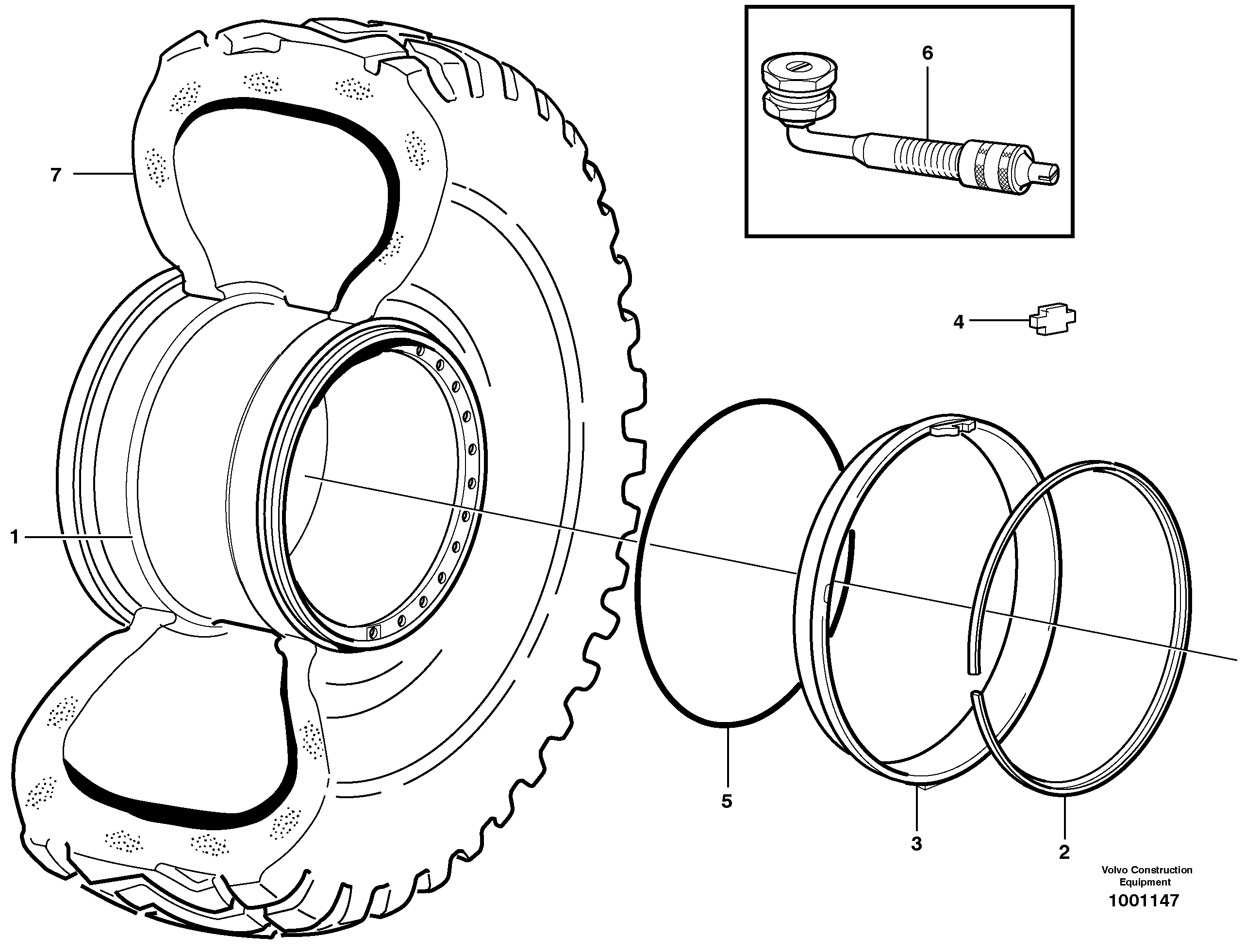 Wheel  23,5R25 — volvo parts diagram