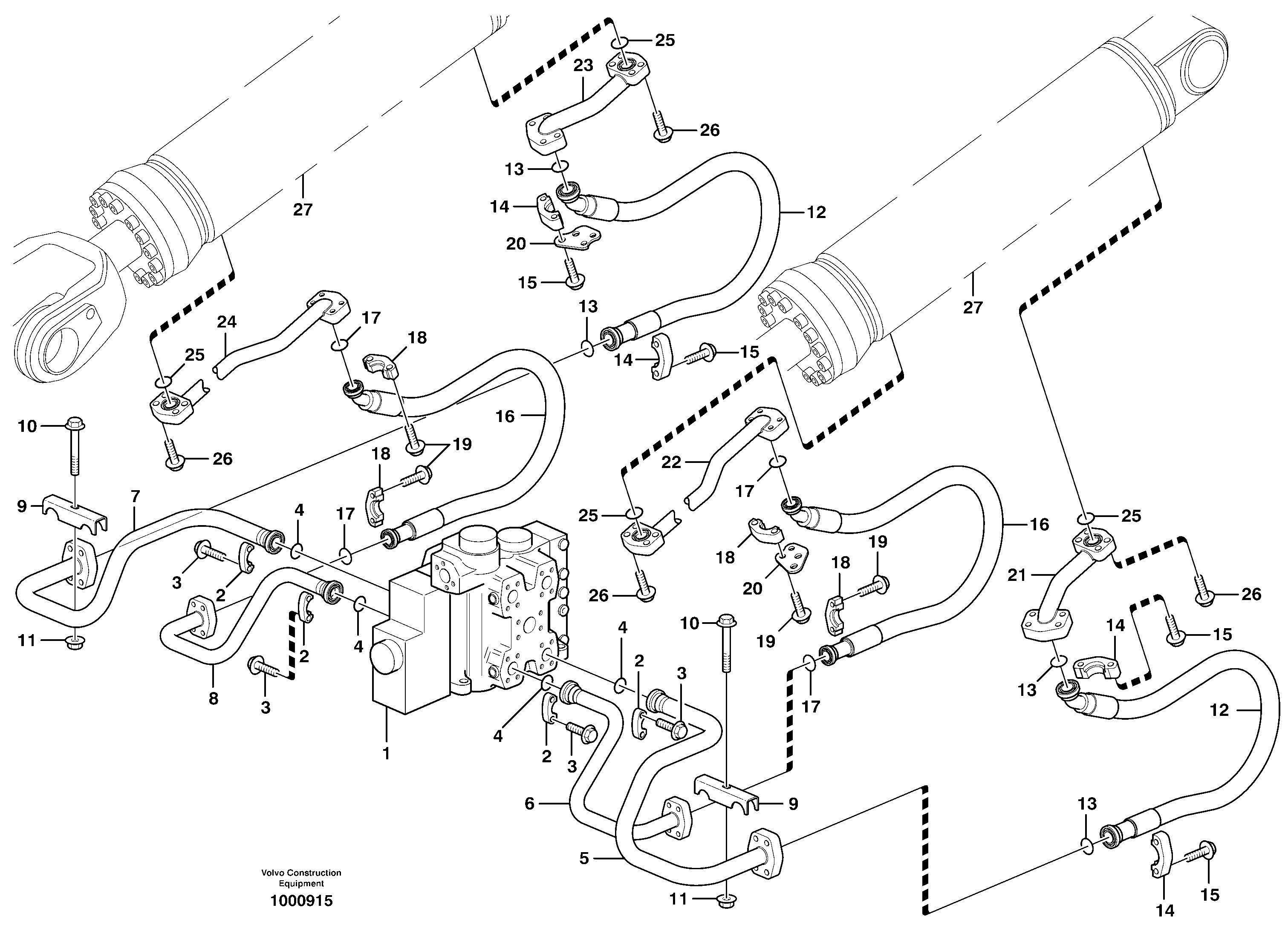 Hydraulic system, lift function — volvo parts diagram
