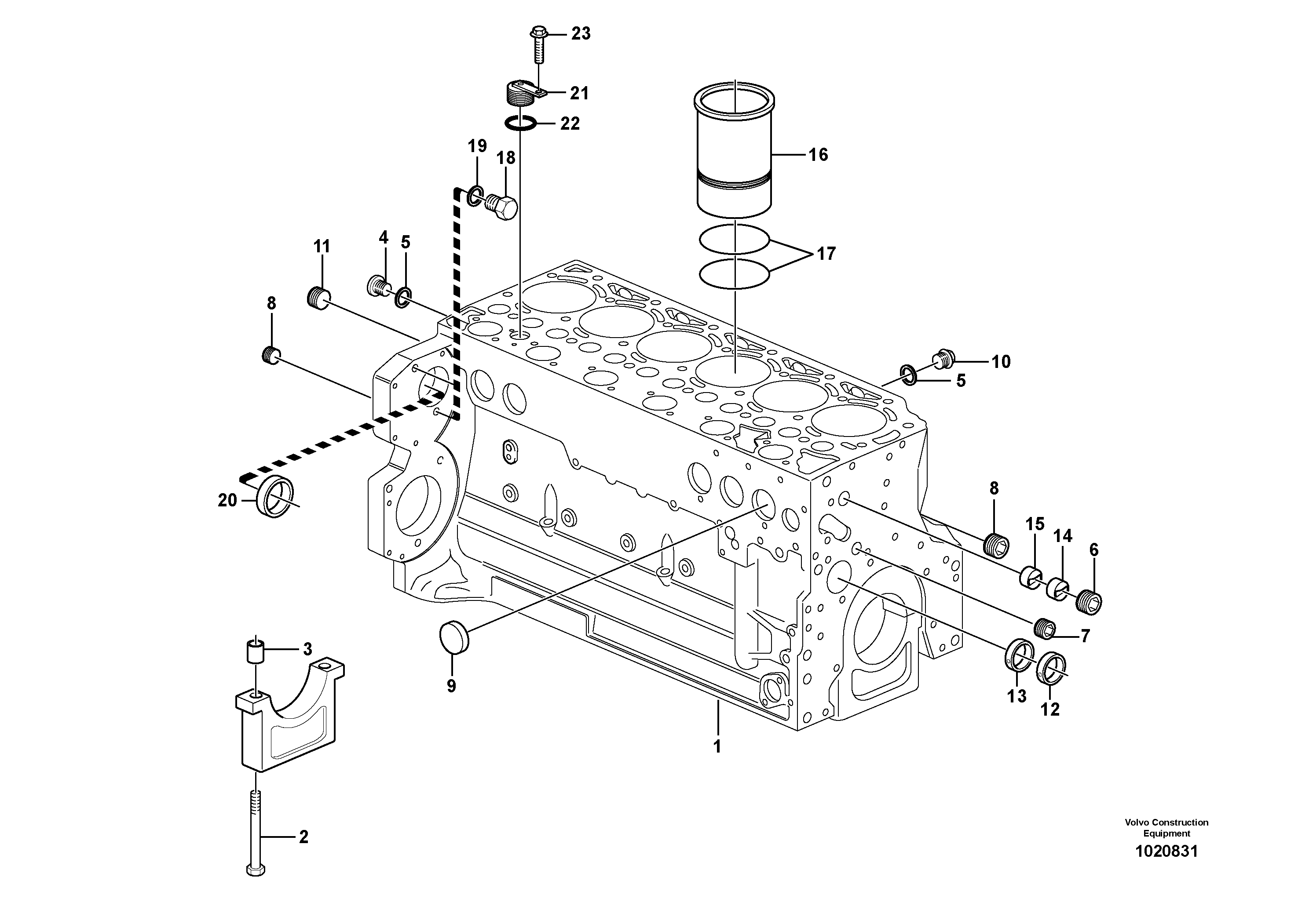 Cylinder block — volvo parts diagram