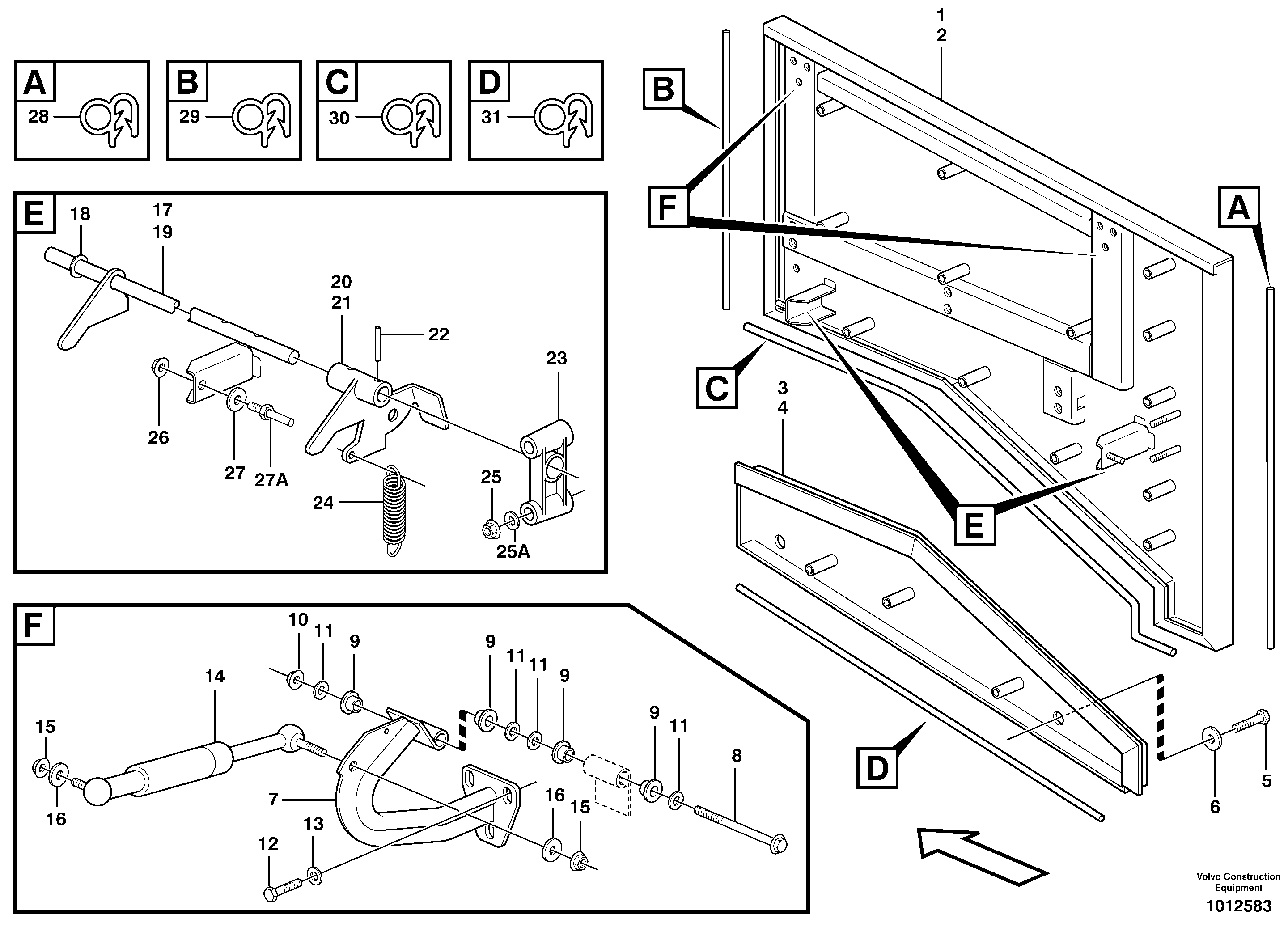 Top plate, side hatches, rear  33356: SER NR -18311, -64579 USA, -70873 BRA — volvo parts diagram