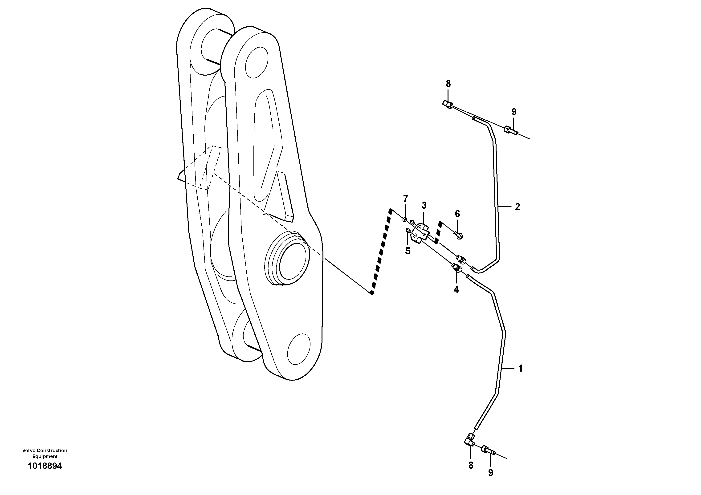 Extended lube points for lift arm system  82267 — volvo parts diagram