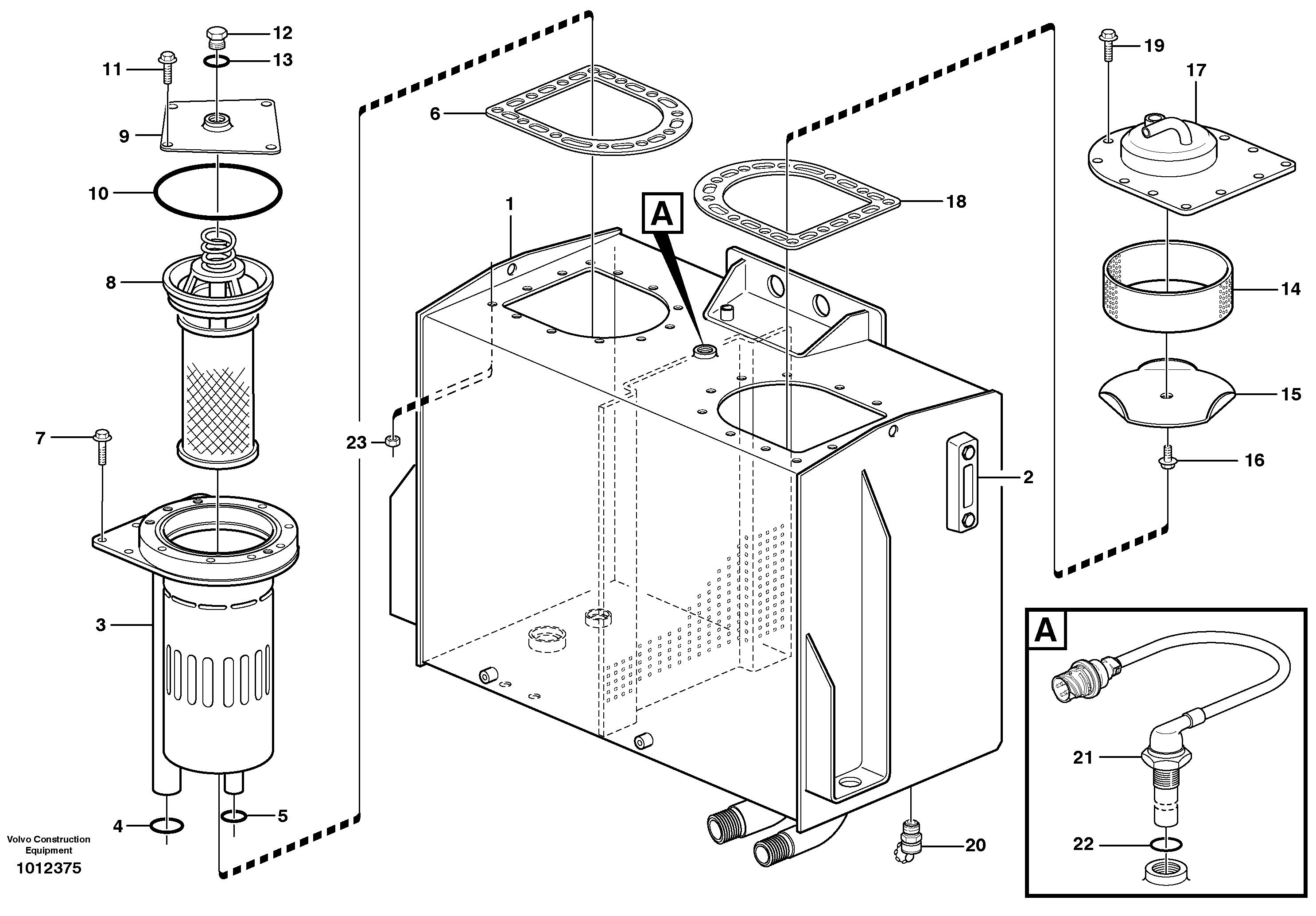 Hydraulic oil tank — volvo parts diagram
