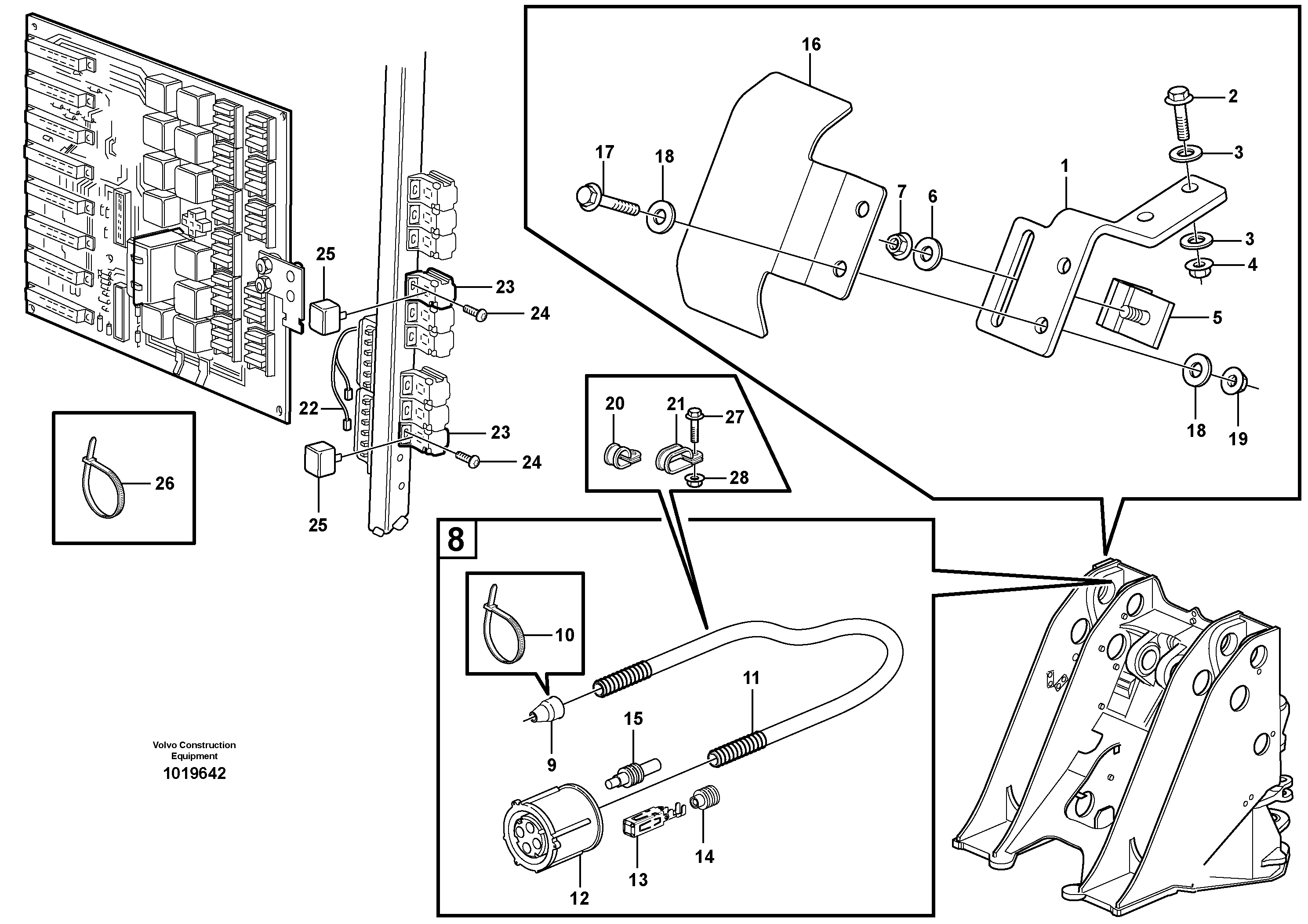 Bucket positioner and boom kickout  82890 — volvo parts diagram