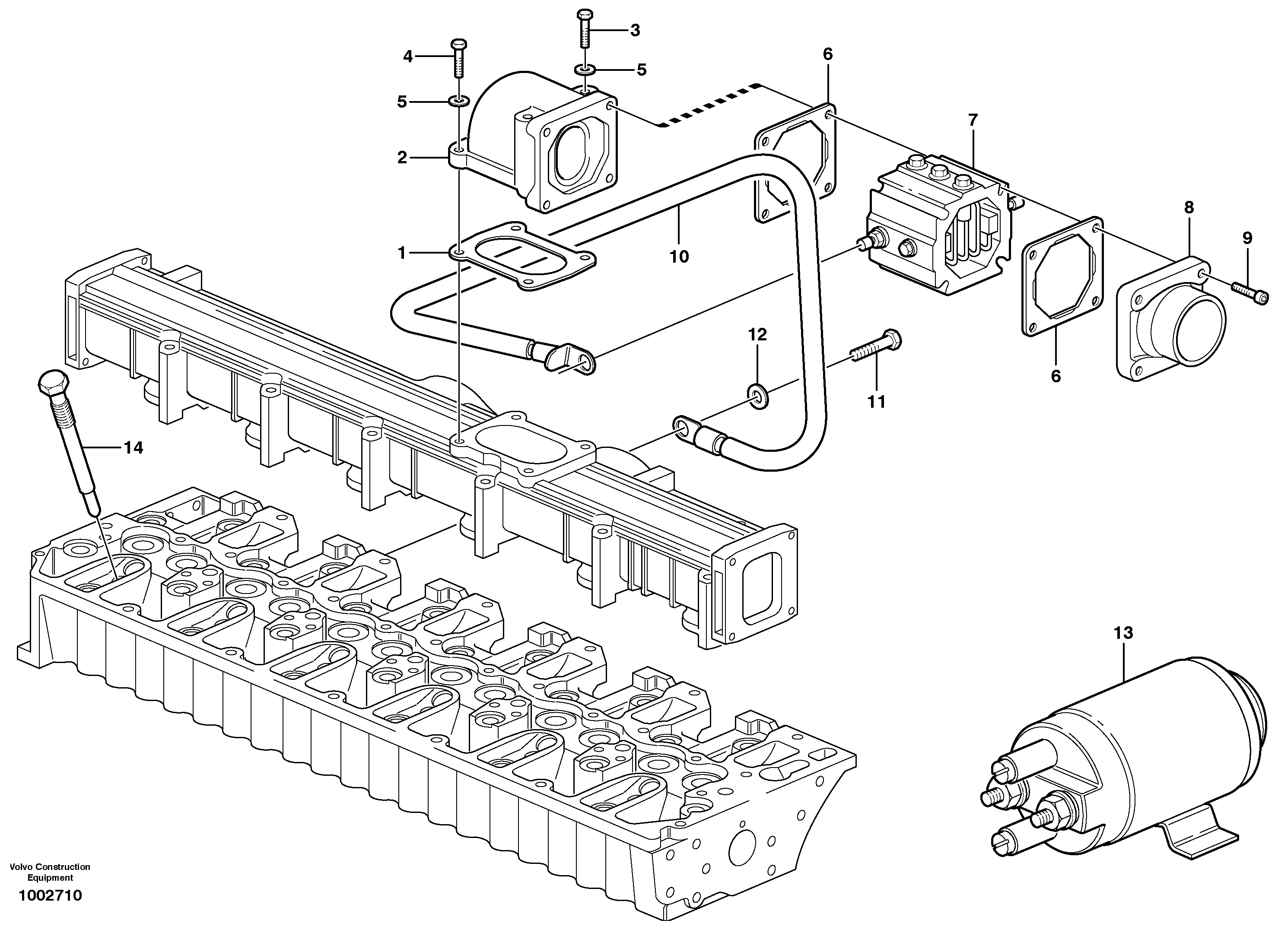 Pre-heater with fitting parts — volvo parts diagram