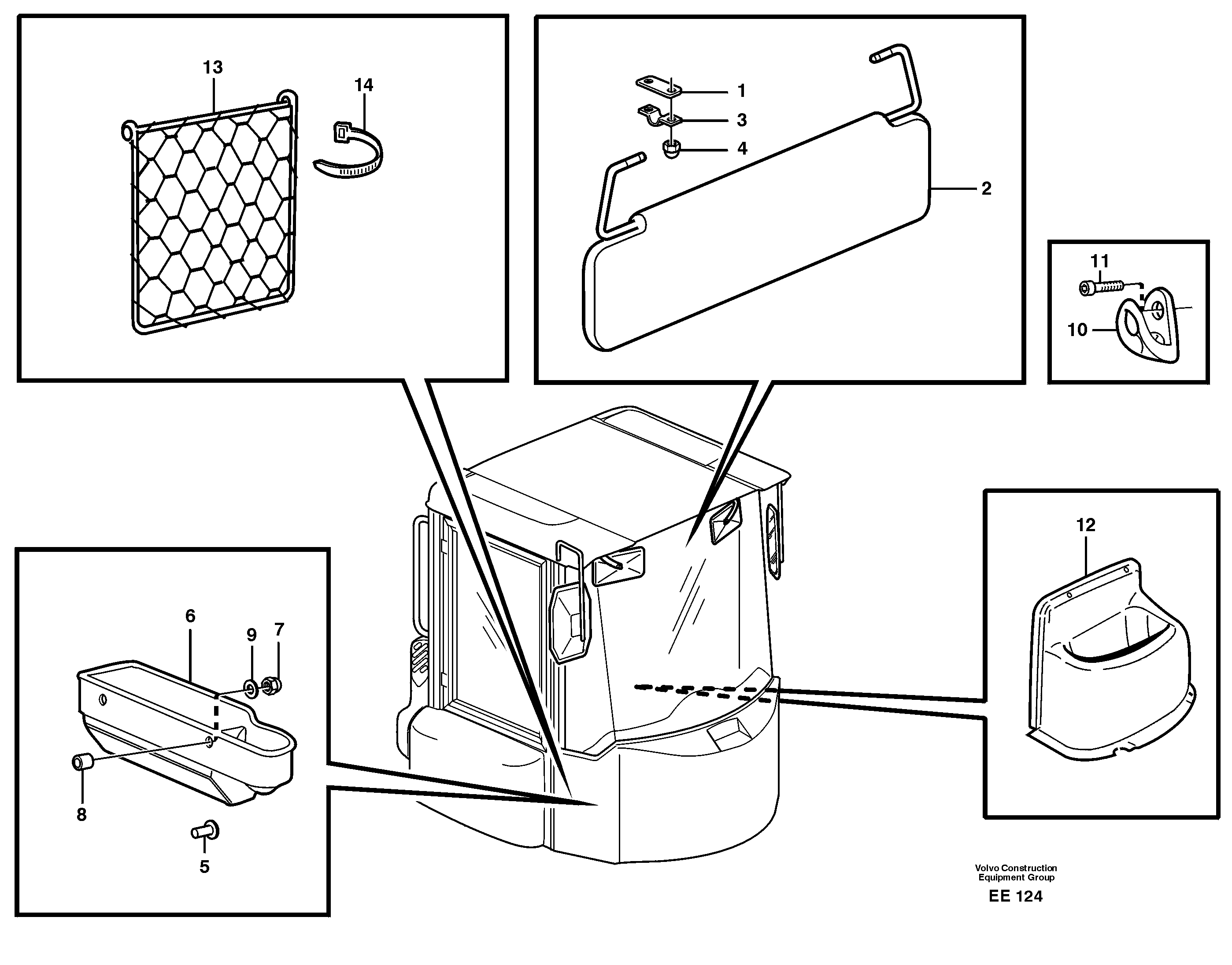Interior components — volvo parts diagram