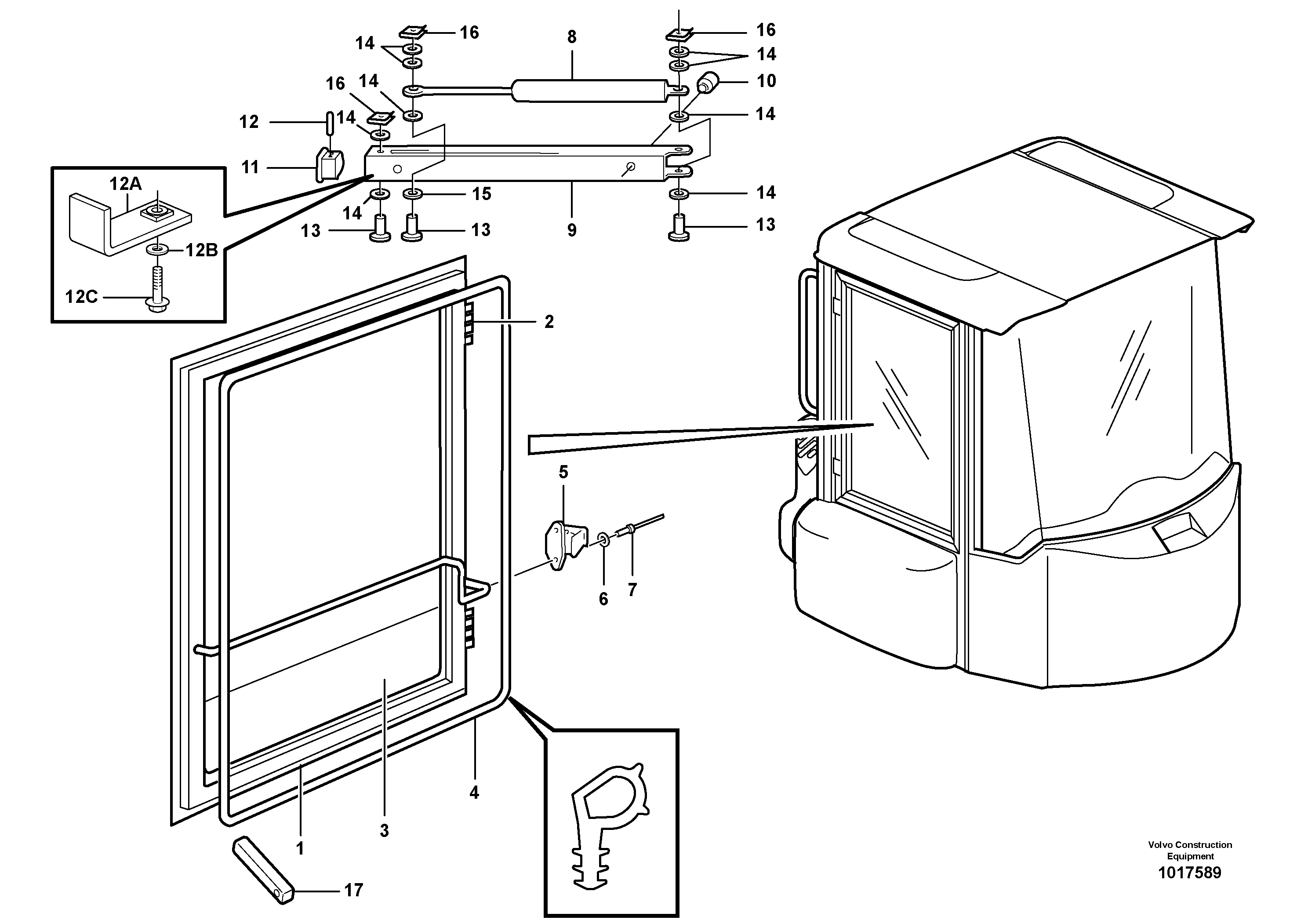 Sliding window. — volvo parts diagram