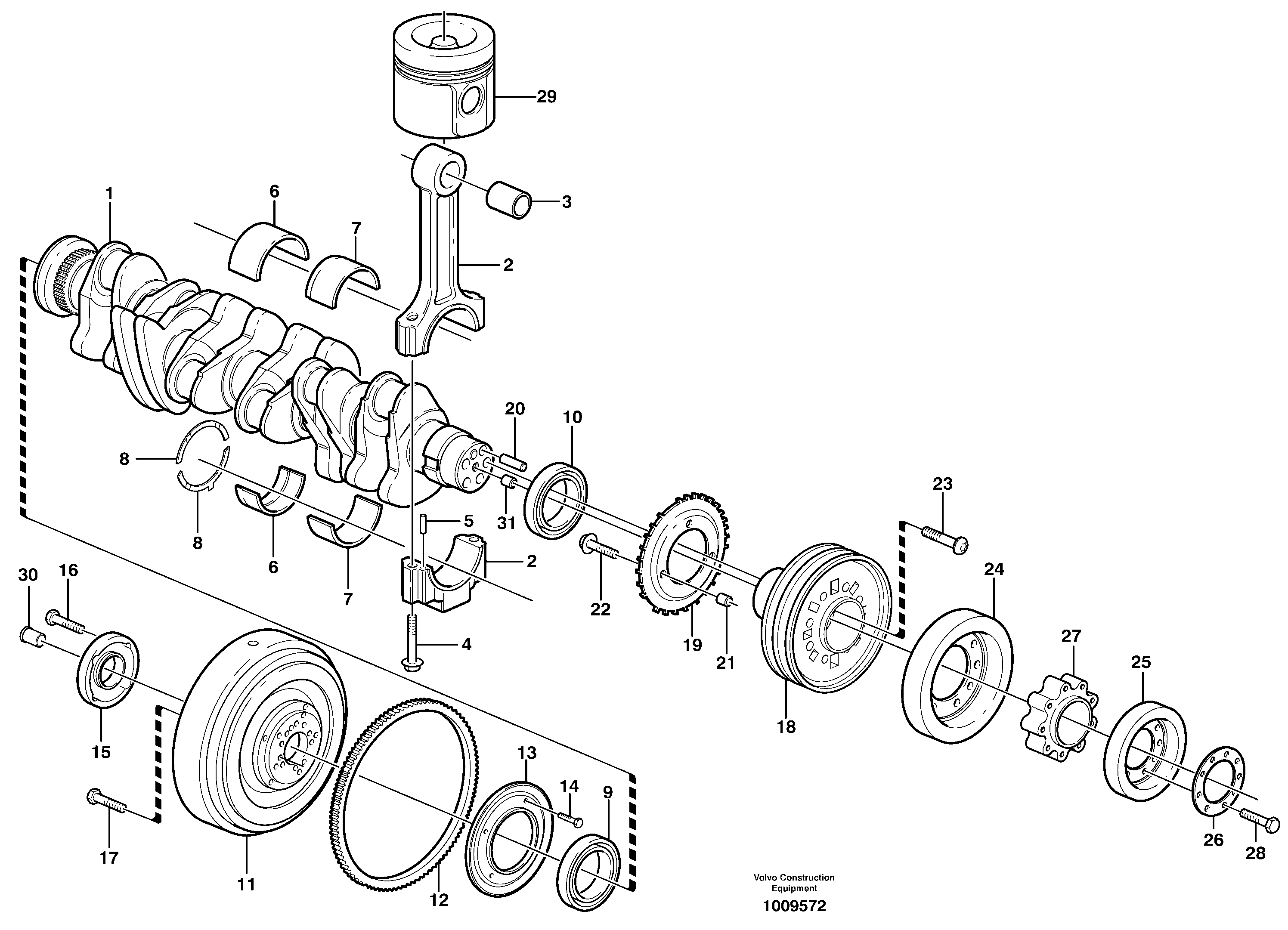Crankshaft and related parts — volvo parts diagram