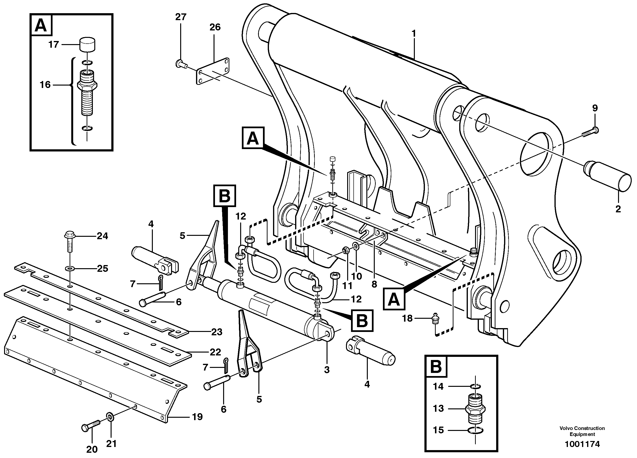 Hydraulic attachment bracket  80847 — volvo parts diagram