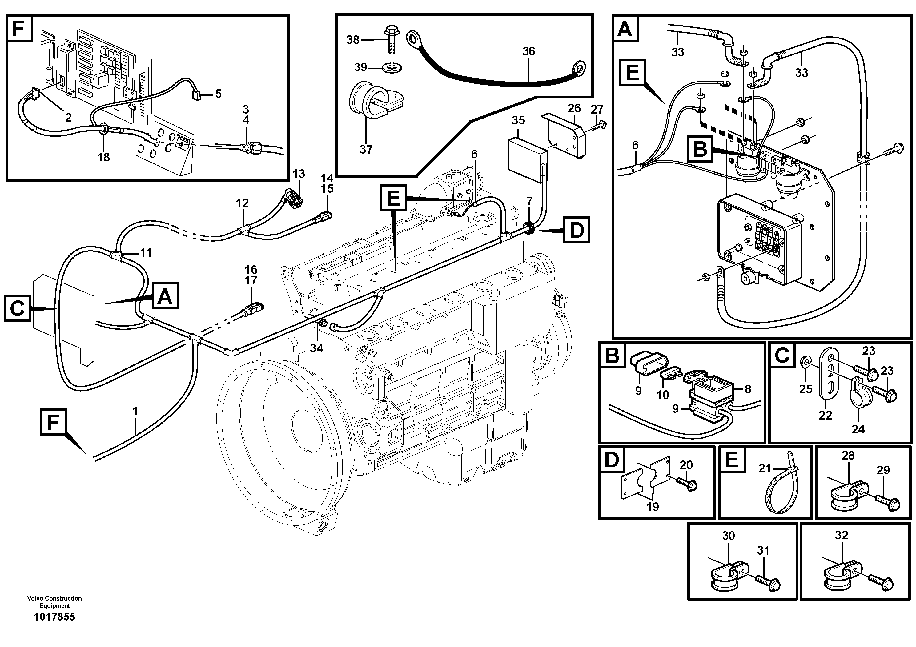Cable harness, electricaldistrib. unit - engine E-ECU — volvo parts diagram