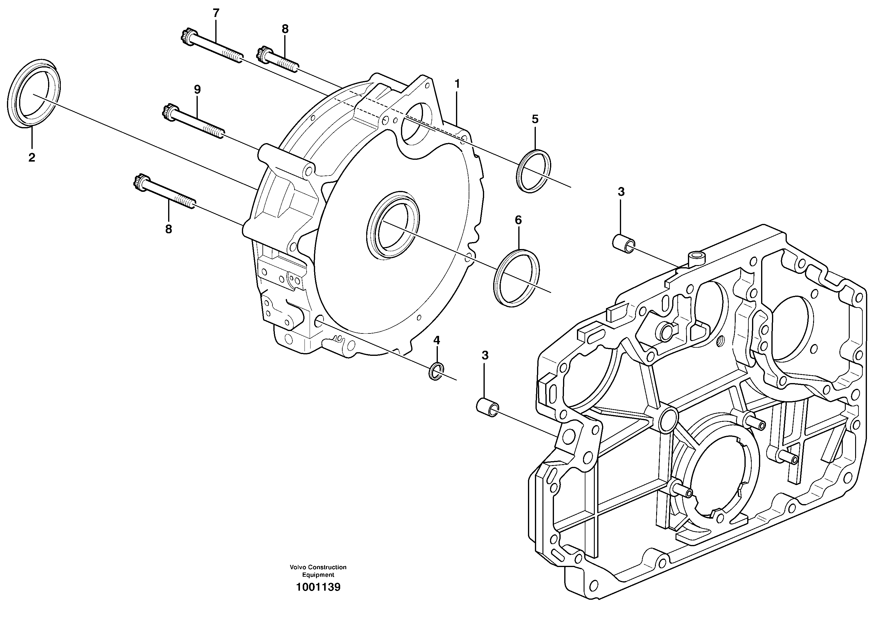 Flywheel housing — volvo parts diagram