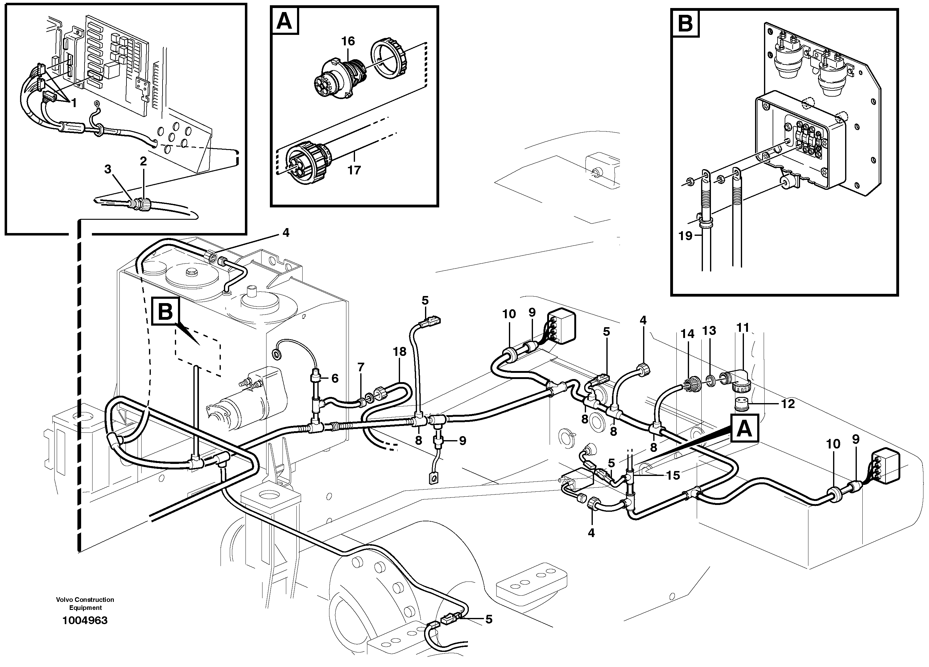 Cable harness, rear — volvo parts diagram