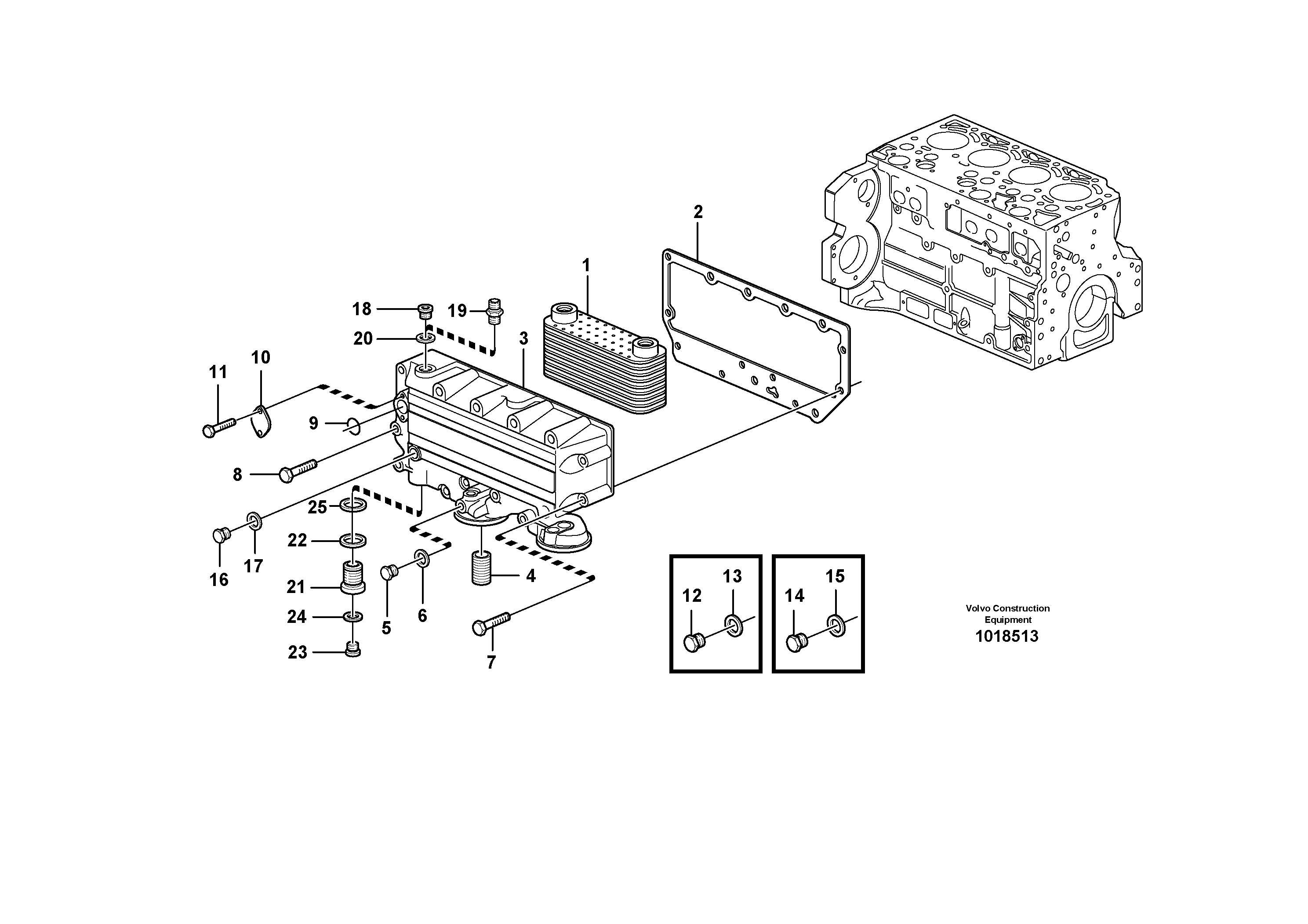 Oil cooler — volvo parts diagram
