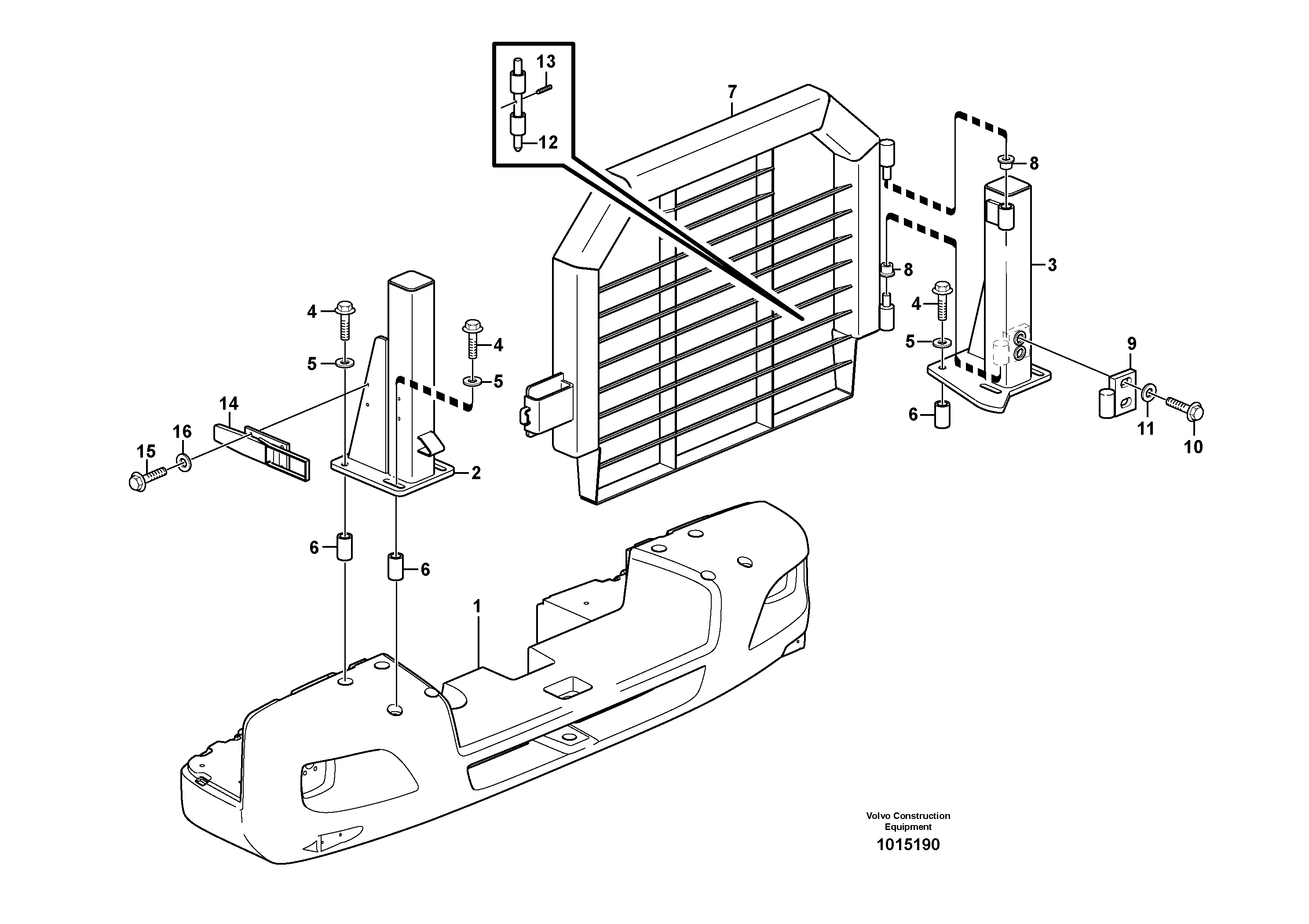 Radiator, kylare.  82276, SER NO 18192-, 64564- USA — volvo parts diagram