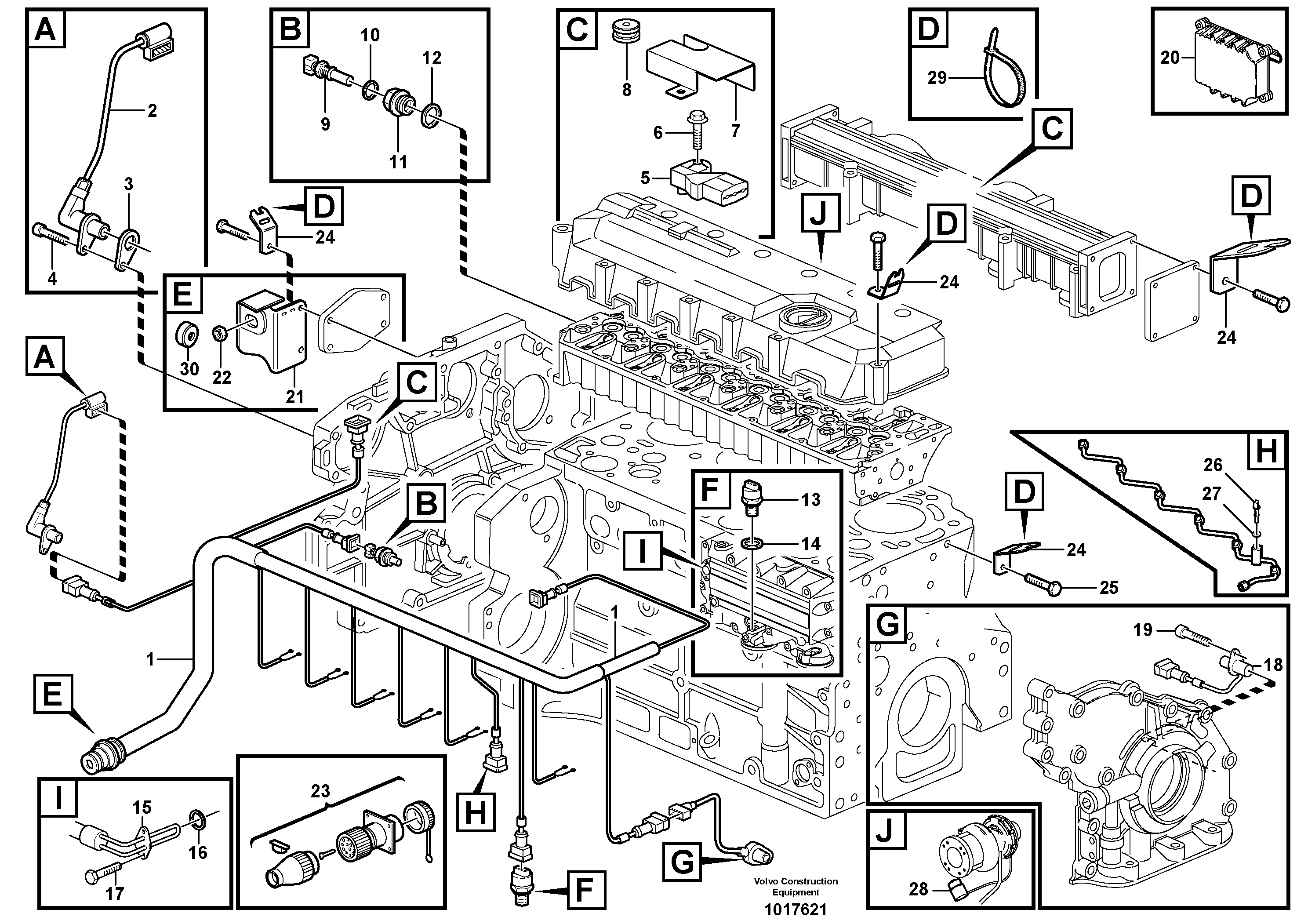 Cable harness, engine — volvo parts diagram