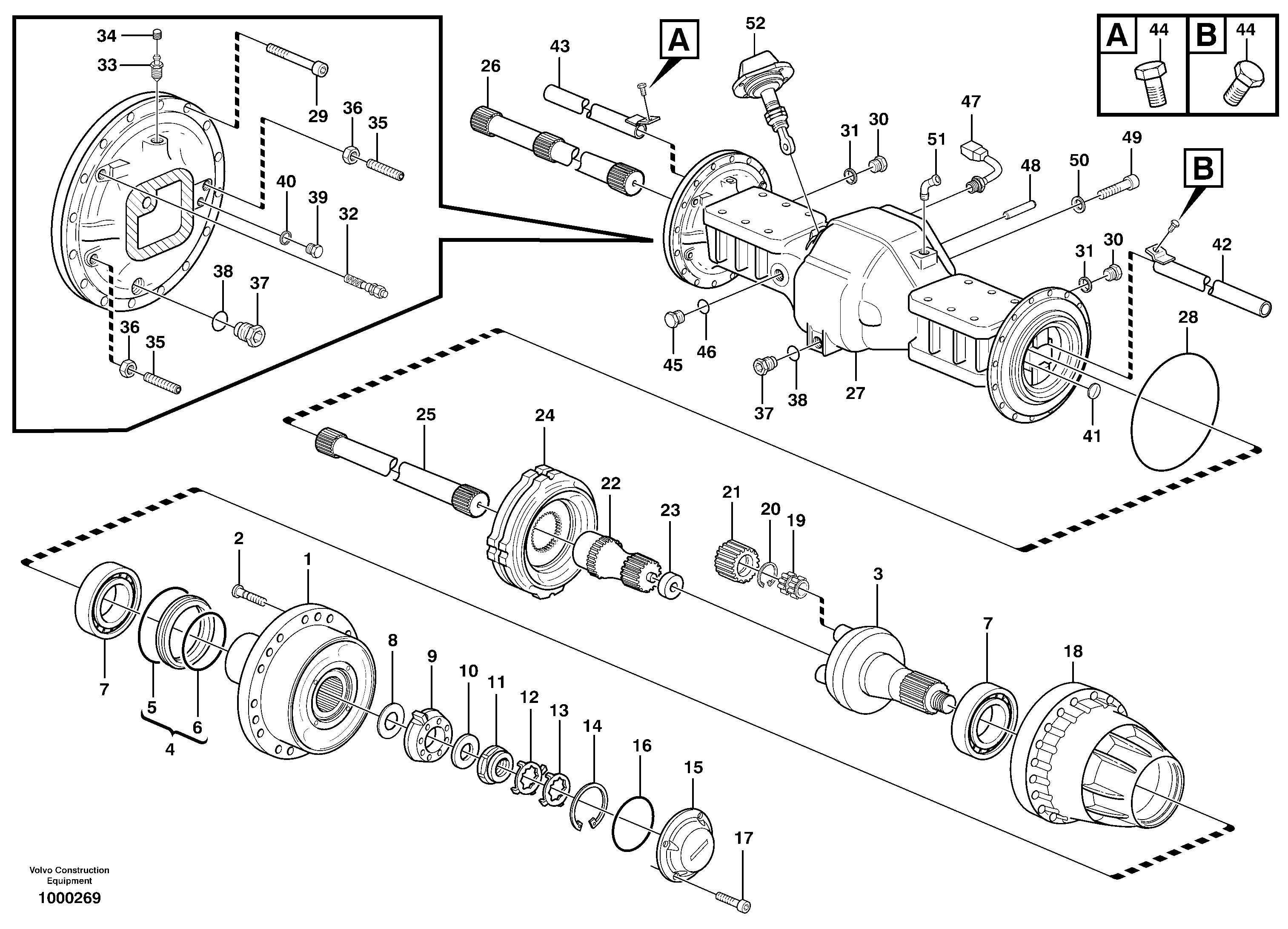 Planetary axle, front — volvo parts diagram