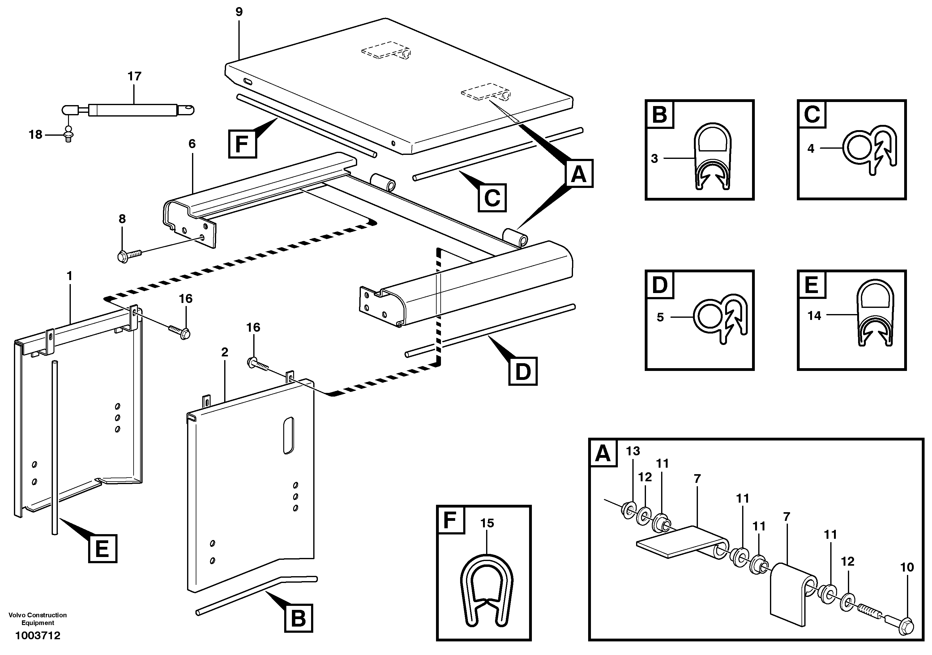 Side hatches, front  SER NO - 16535, SER NO - 64179  USA — volvo parts diagram