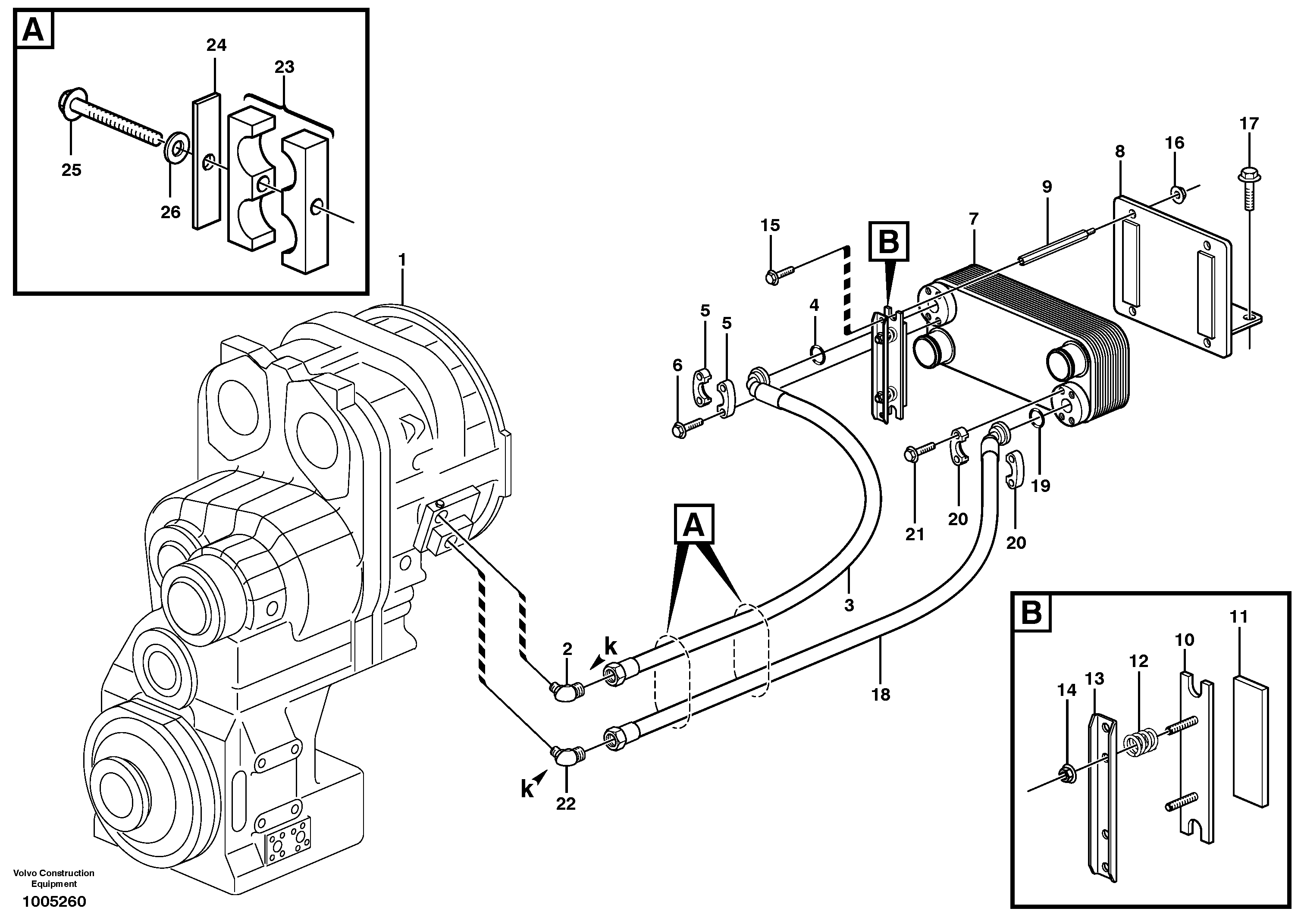 Oil cooler — volvo parts diagram