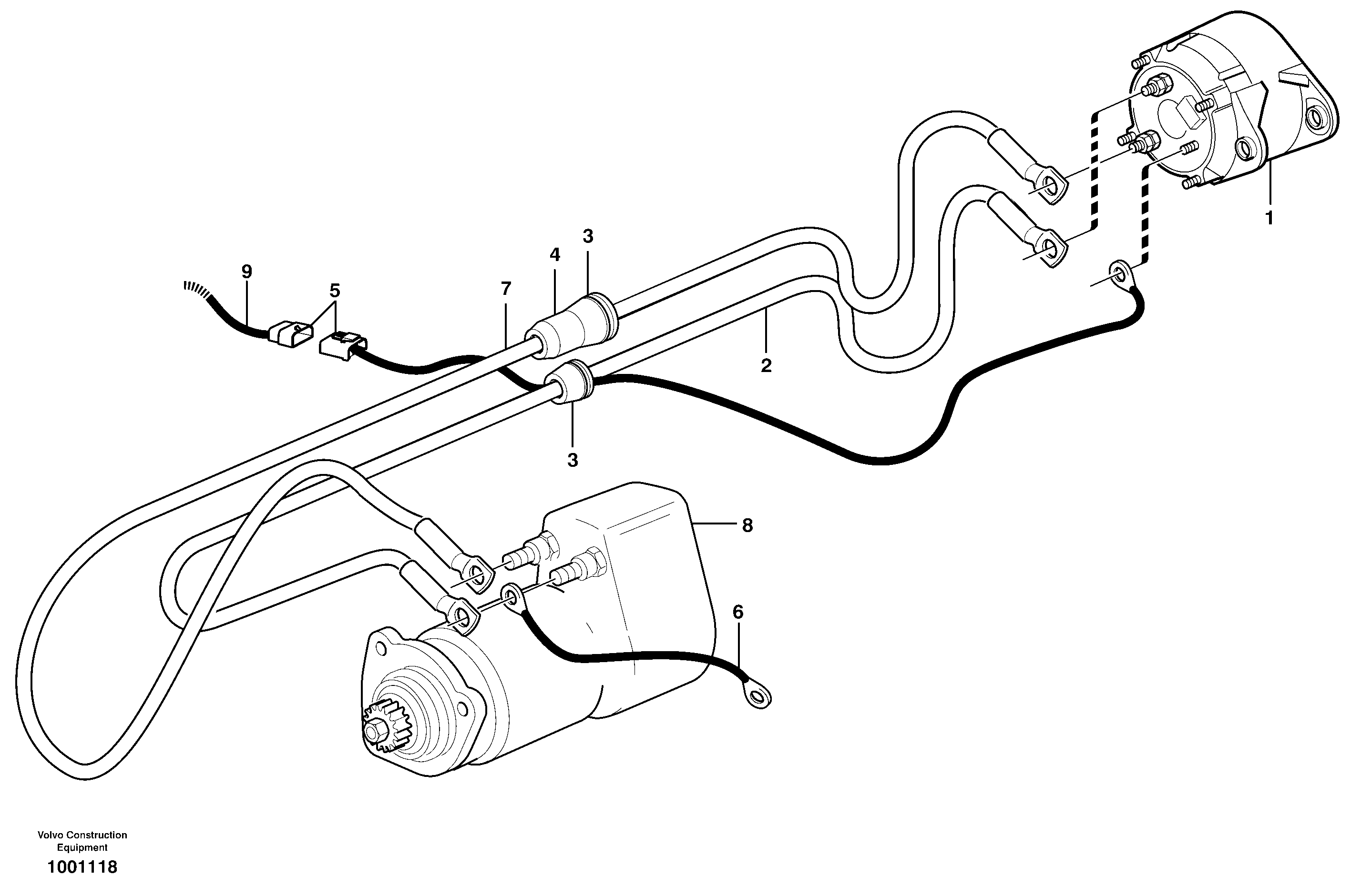 Cable harness, alternator — volvo parts diagram