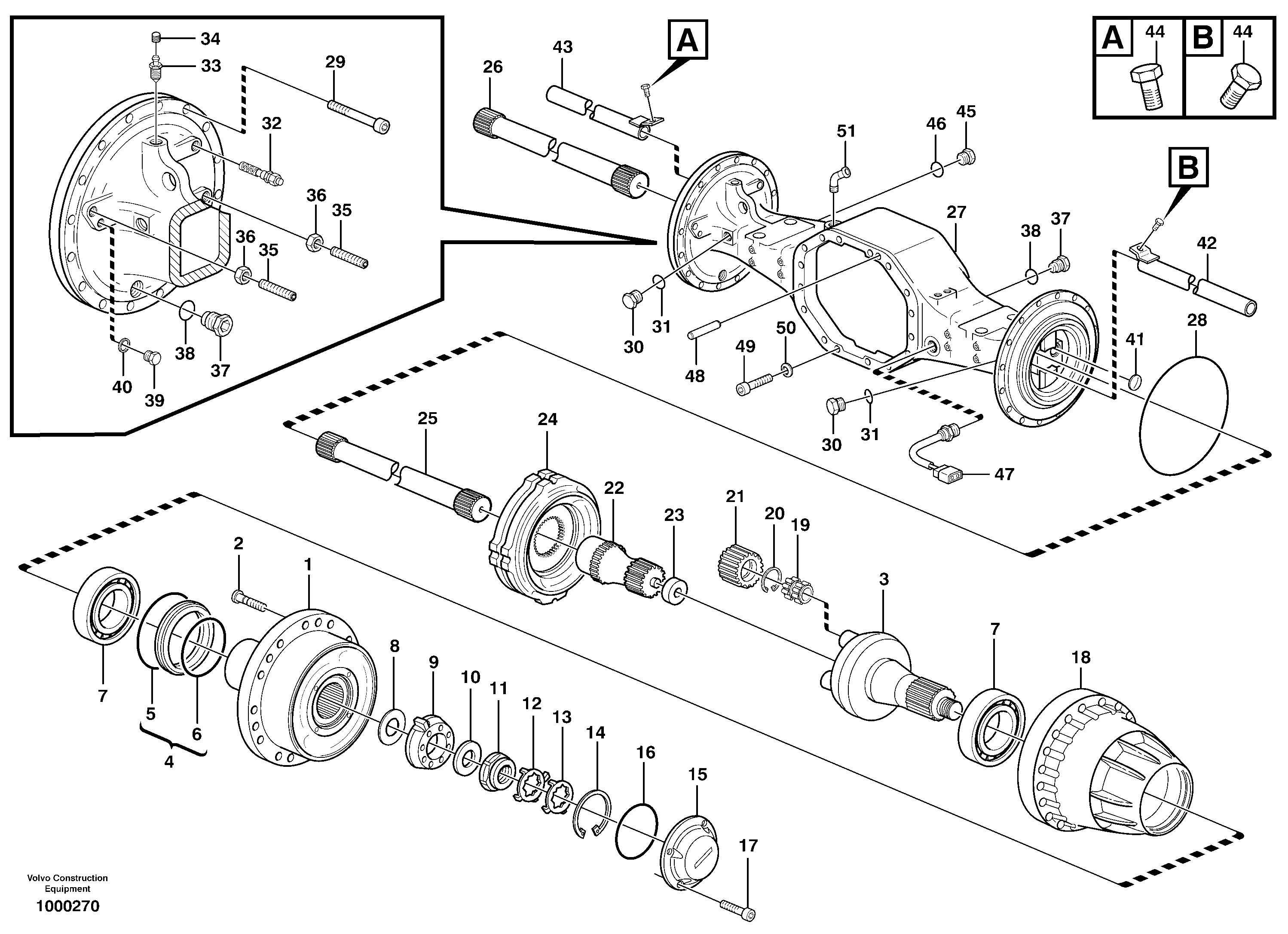 Planetary axle, rear — volvo parts diagram
