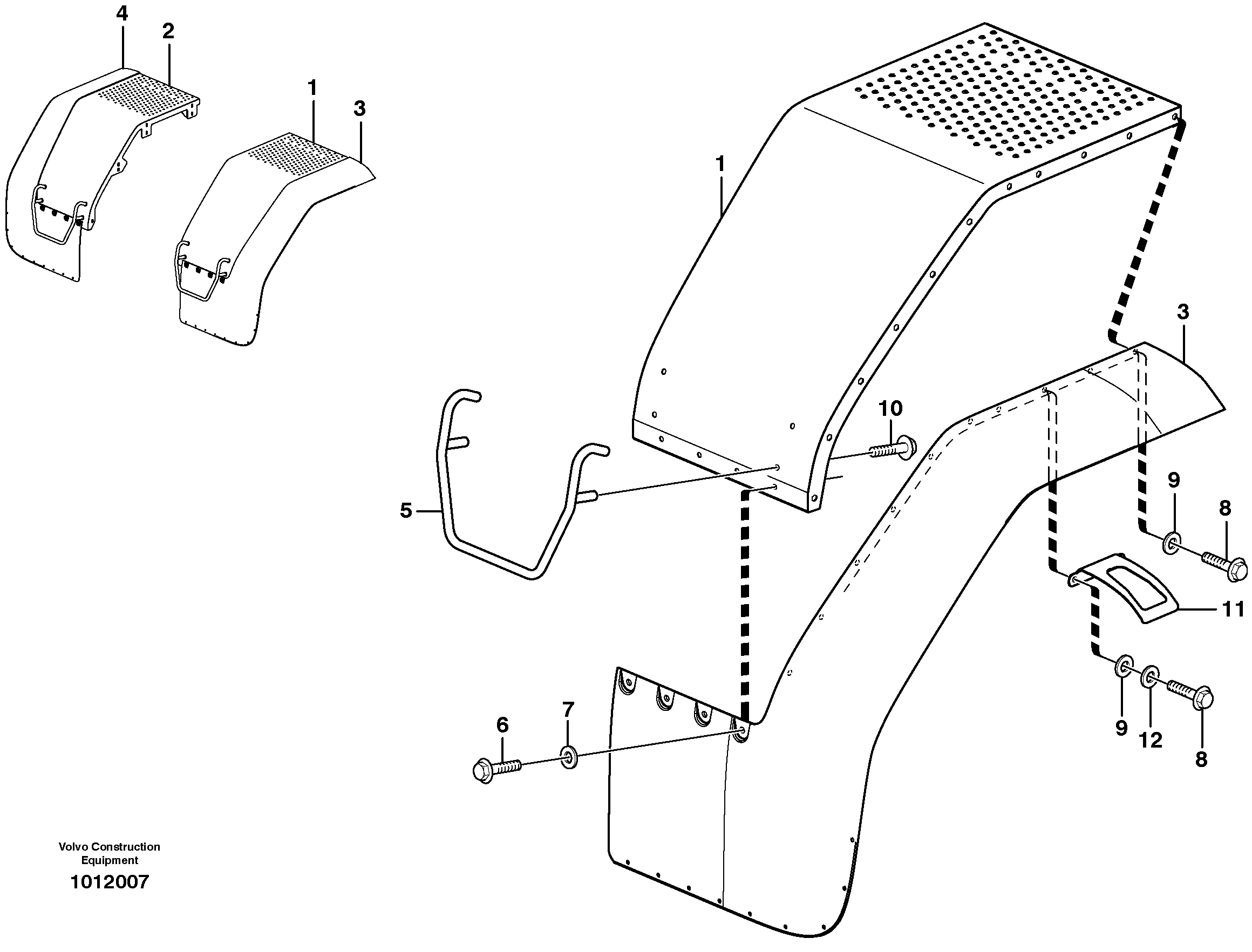 Fender, rear  82536, 80905 — volvo parts diagram