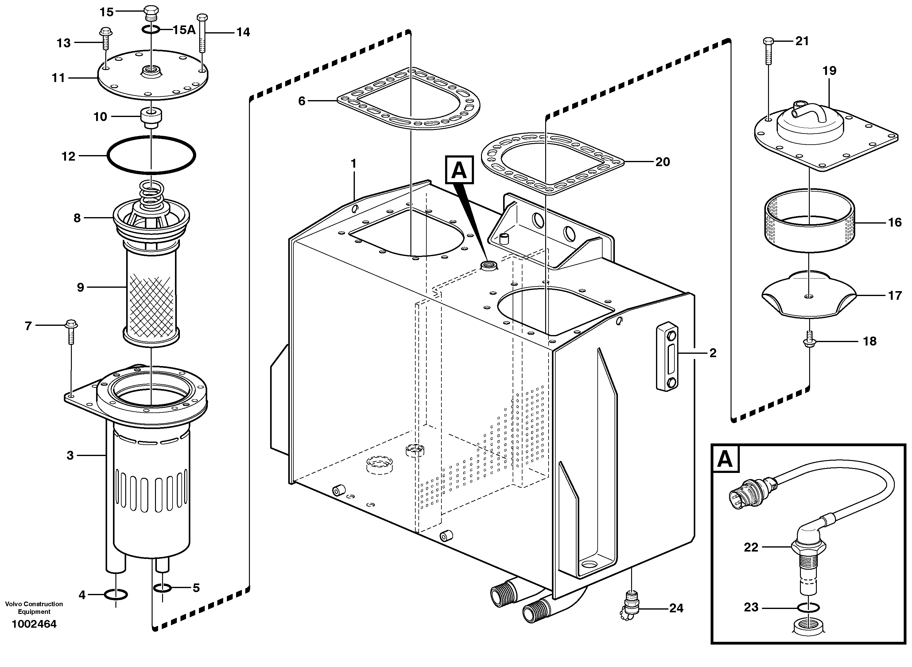 Hydraulic oil tank — volvo parts diagram