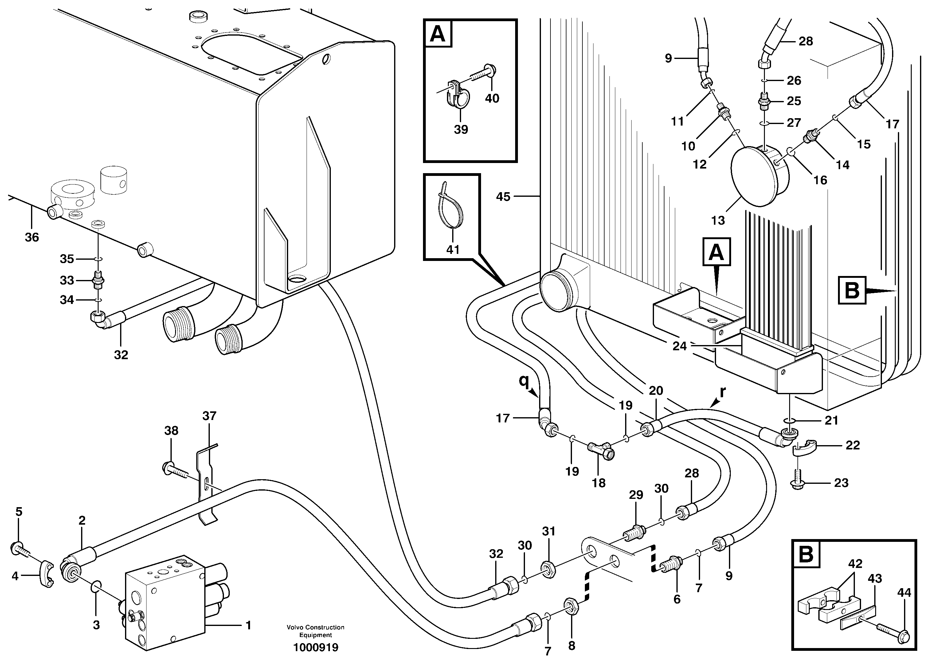 Hoses to fan drive — volvo parts diagram