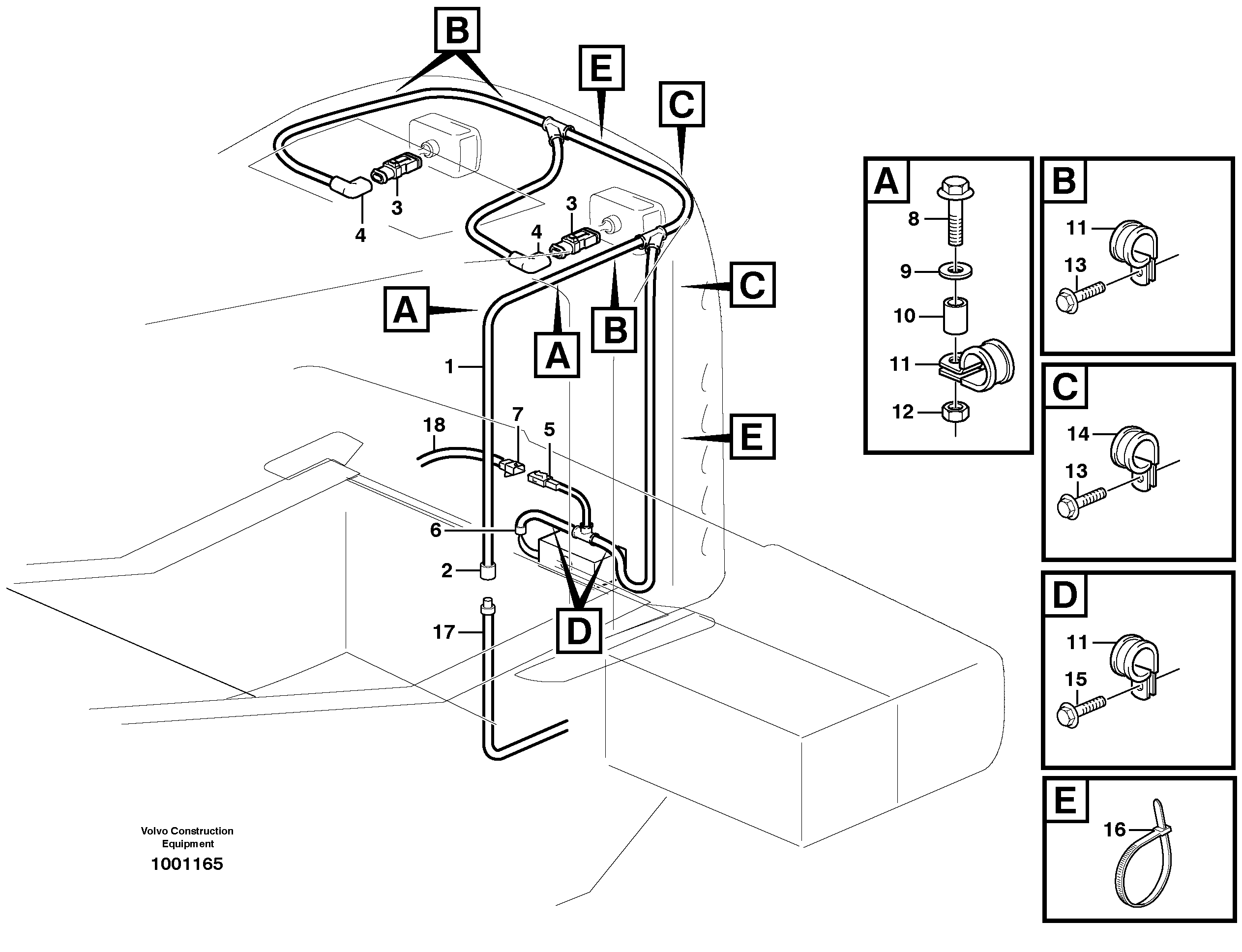 Cable harness, radiator — volvo parts diagram