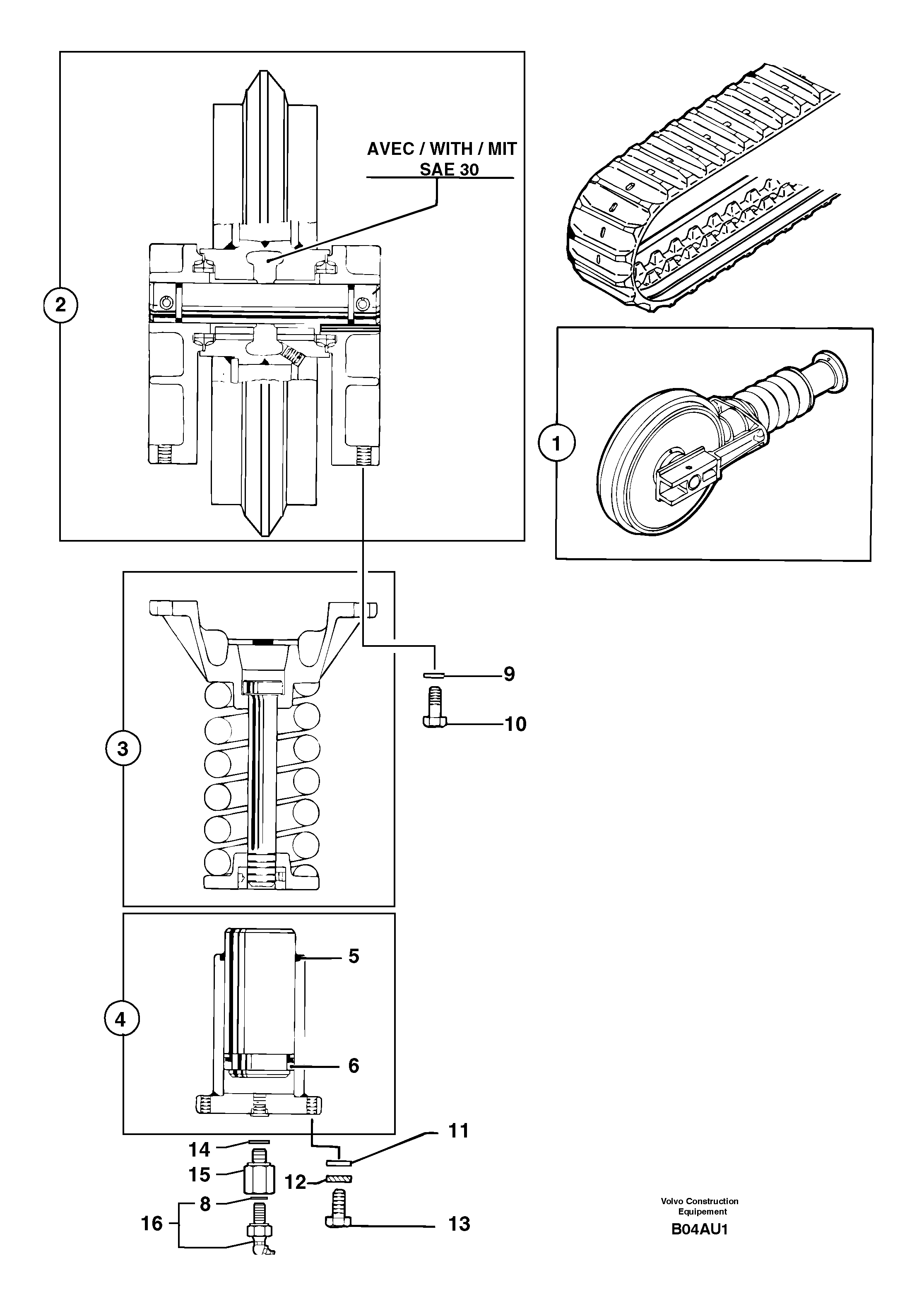 Track tensioning ( rubber tracks ) — volvo parts diagram