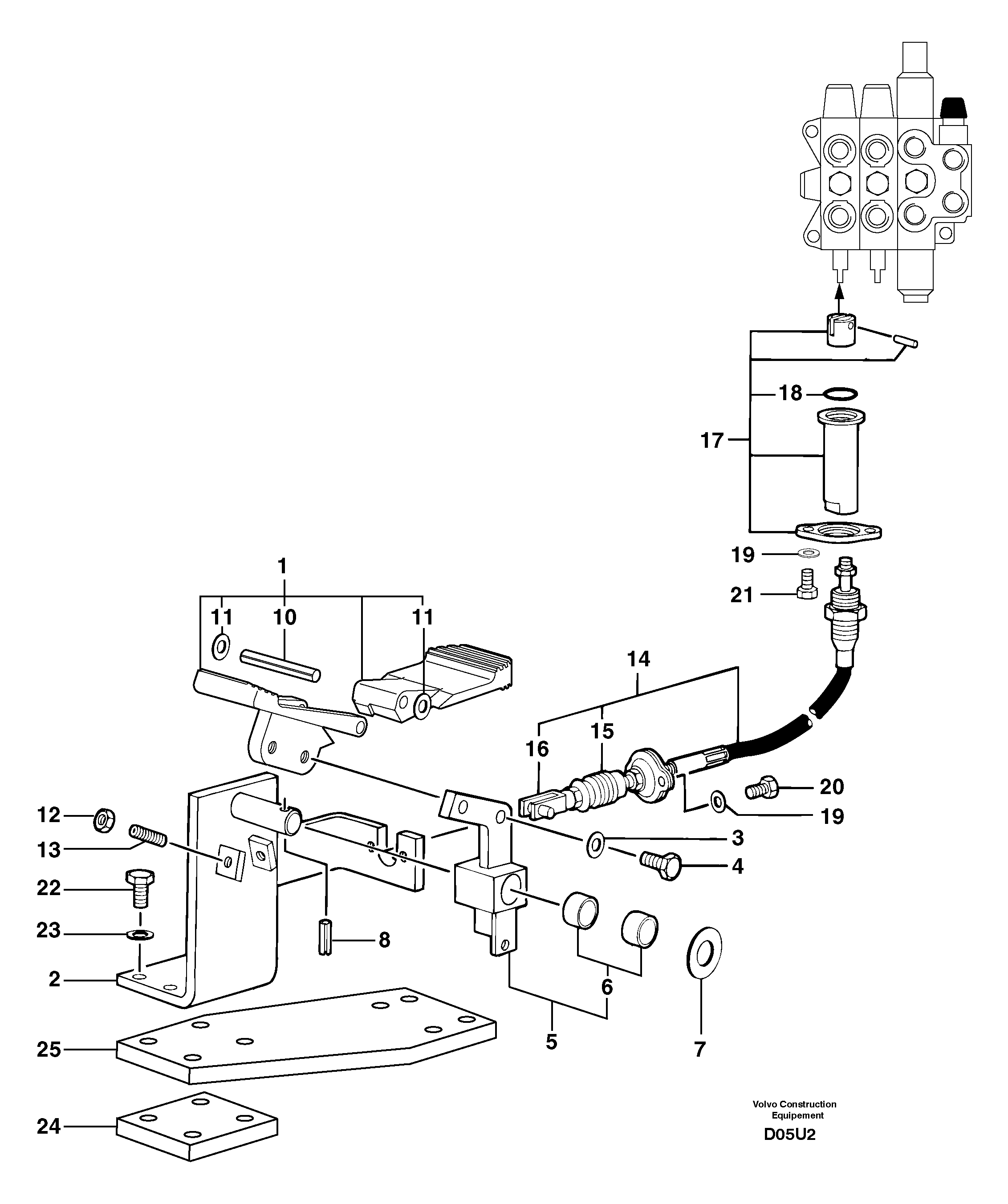 Control pedal : hand-operated accessories - 58 l/m — volvo parts diagram