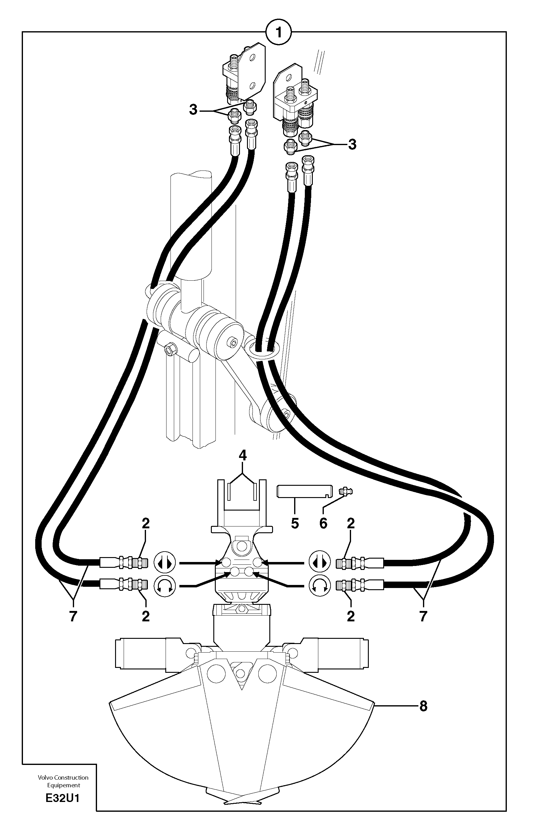 Hydr. circuit. ( grab jaw  ) — volvo parts diagram