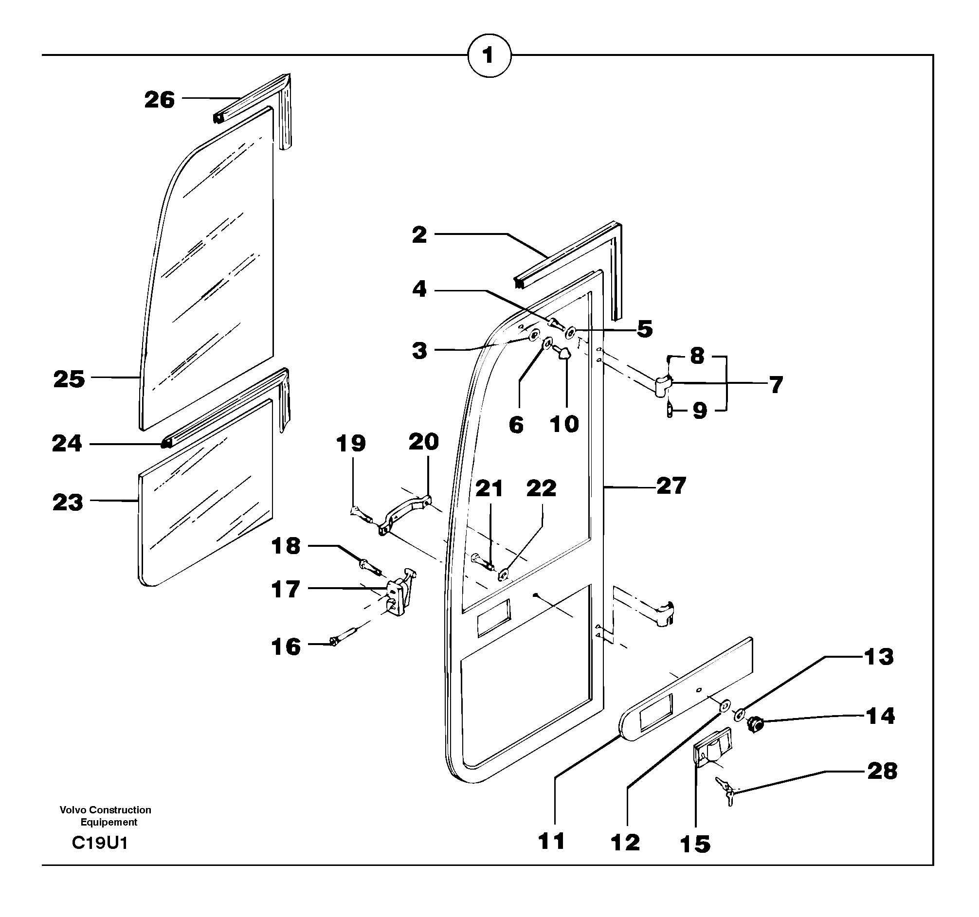 Cab : door — volvo parts diagram