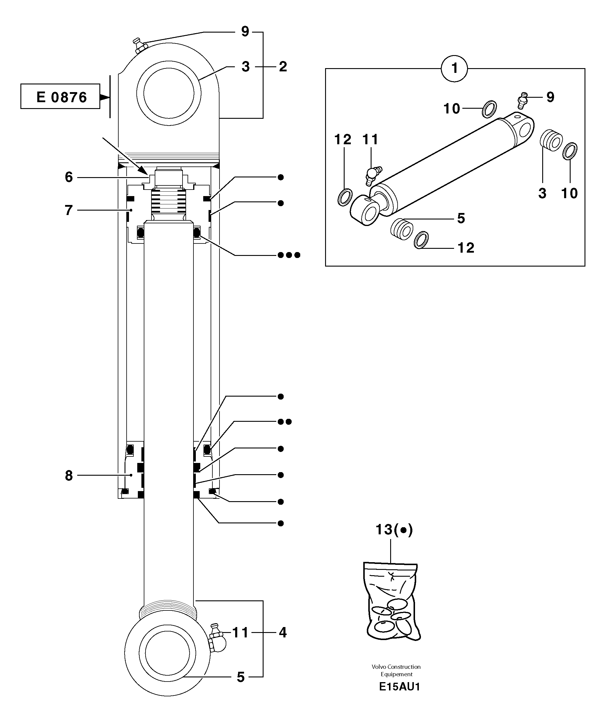 Bucket cylinder — volvo parts diagram