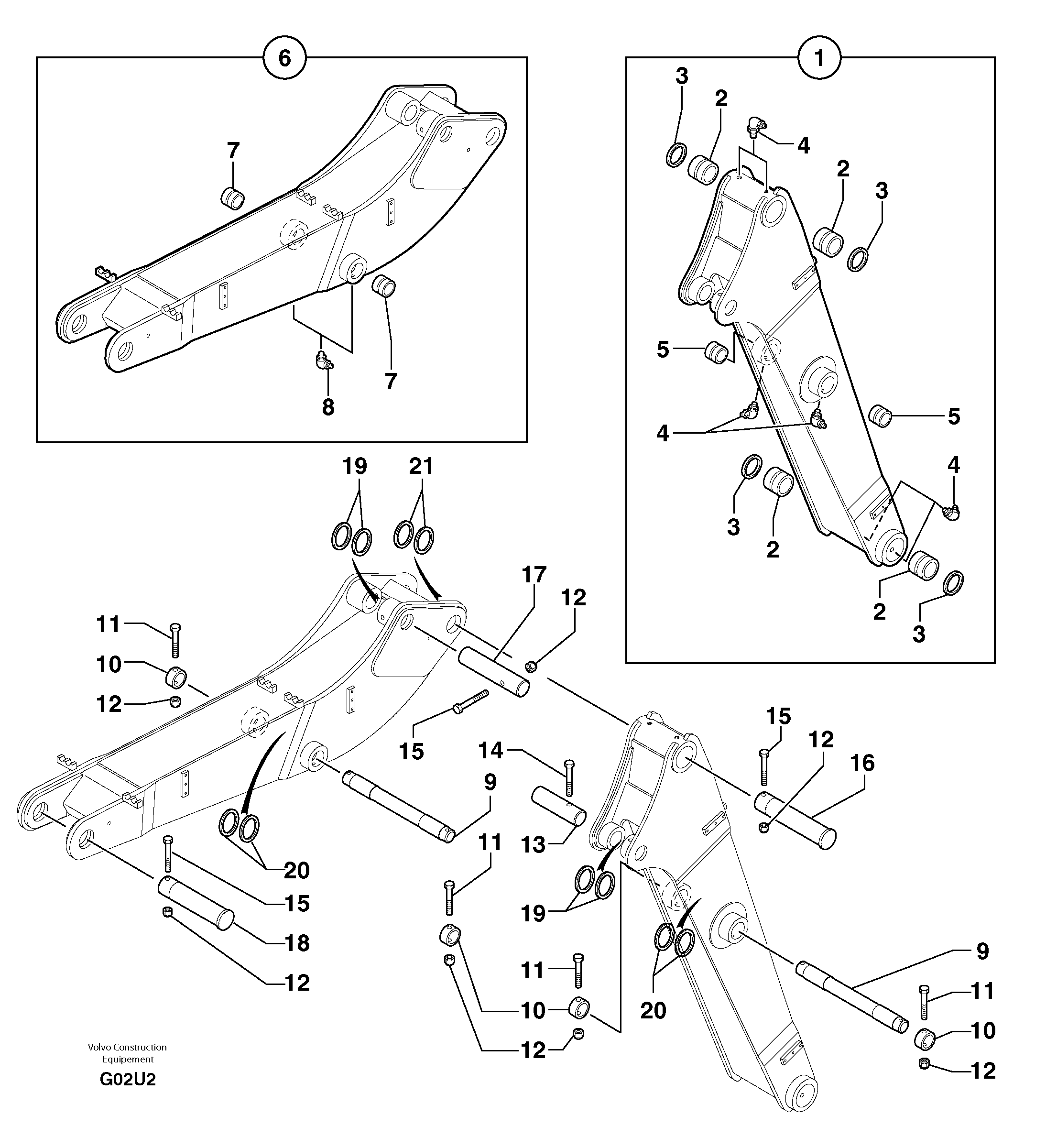Boom / intermediate boom — volvo parts diagram