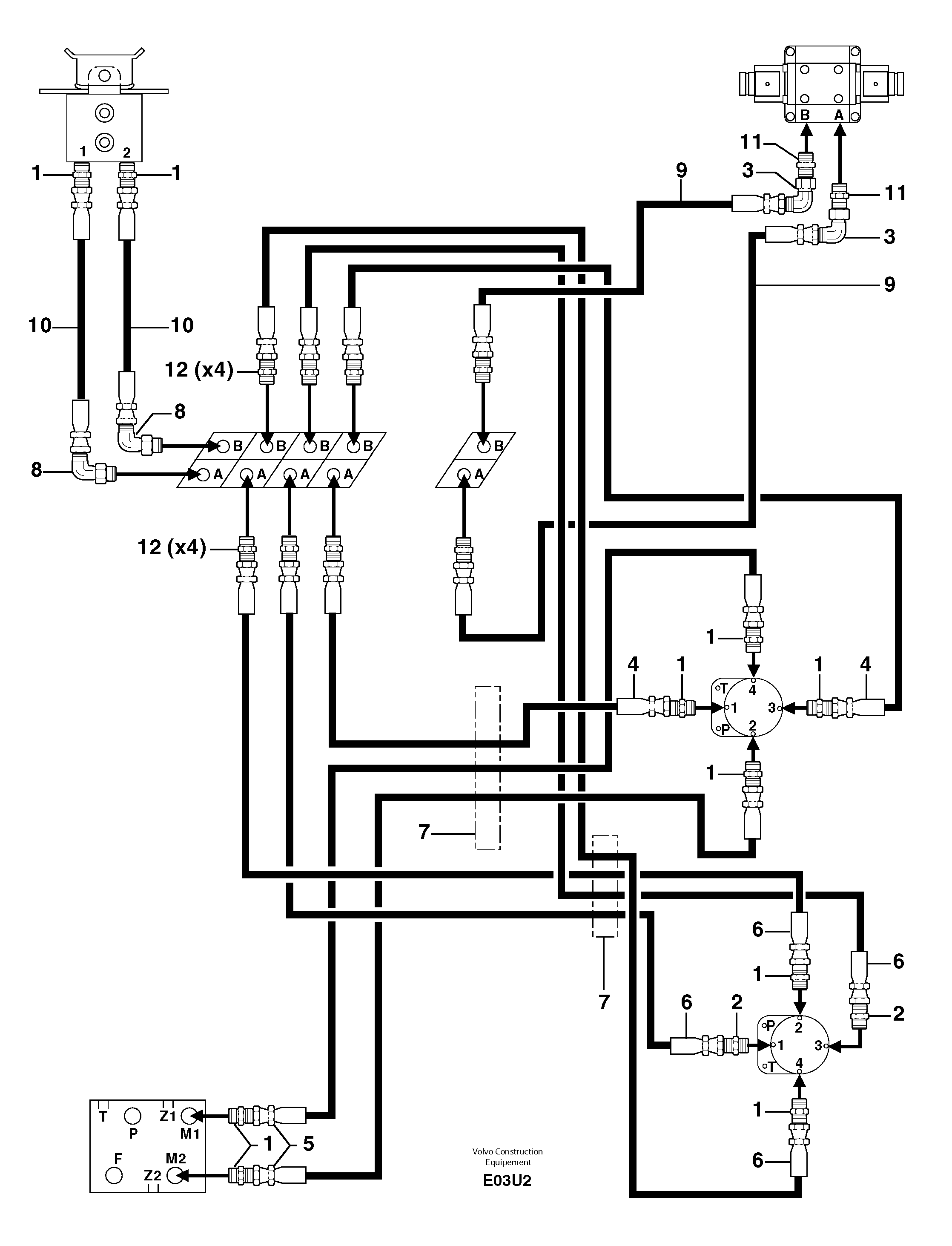 Hydr. circuit ( control's attachment ) — volvo parts diagram