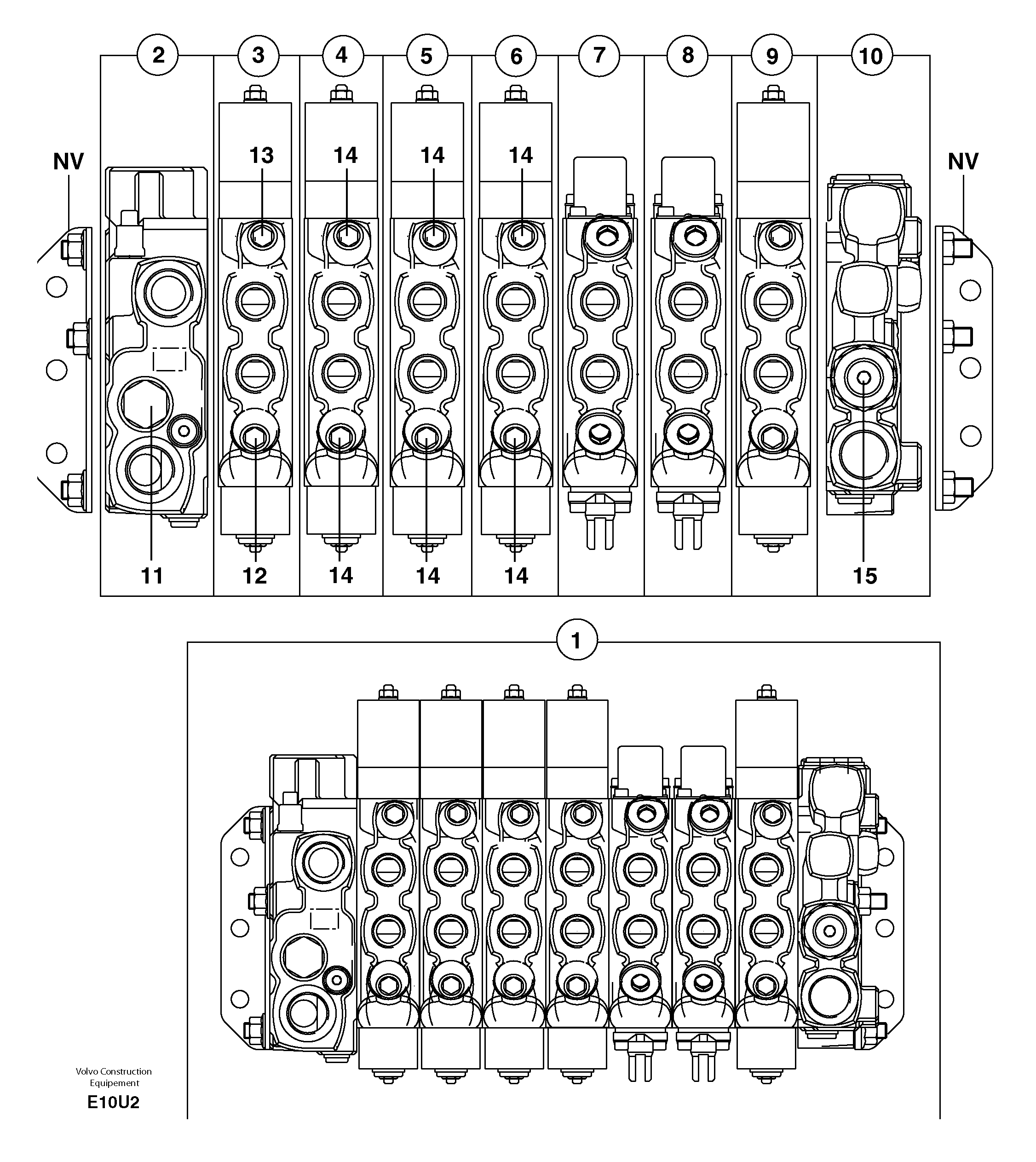 Control valve : 7 spools — volvo parts diagram