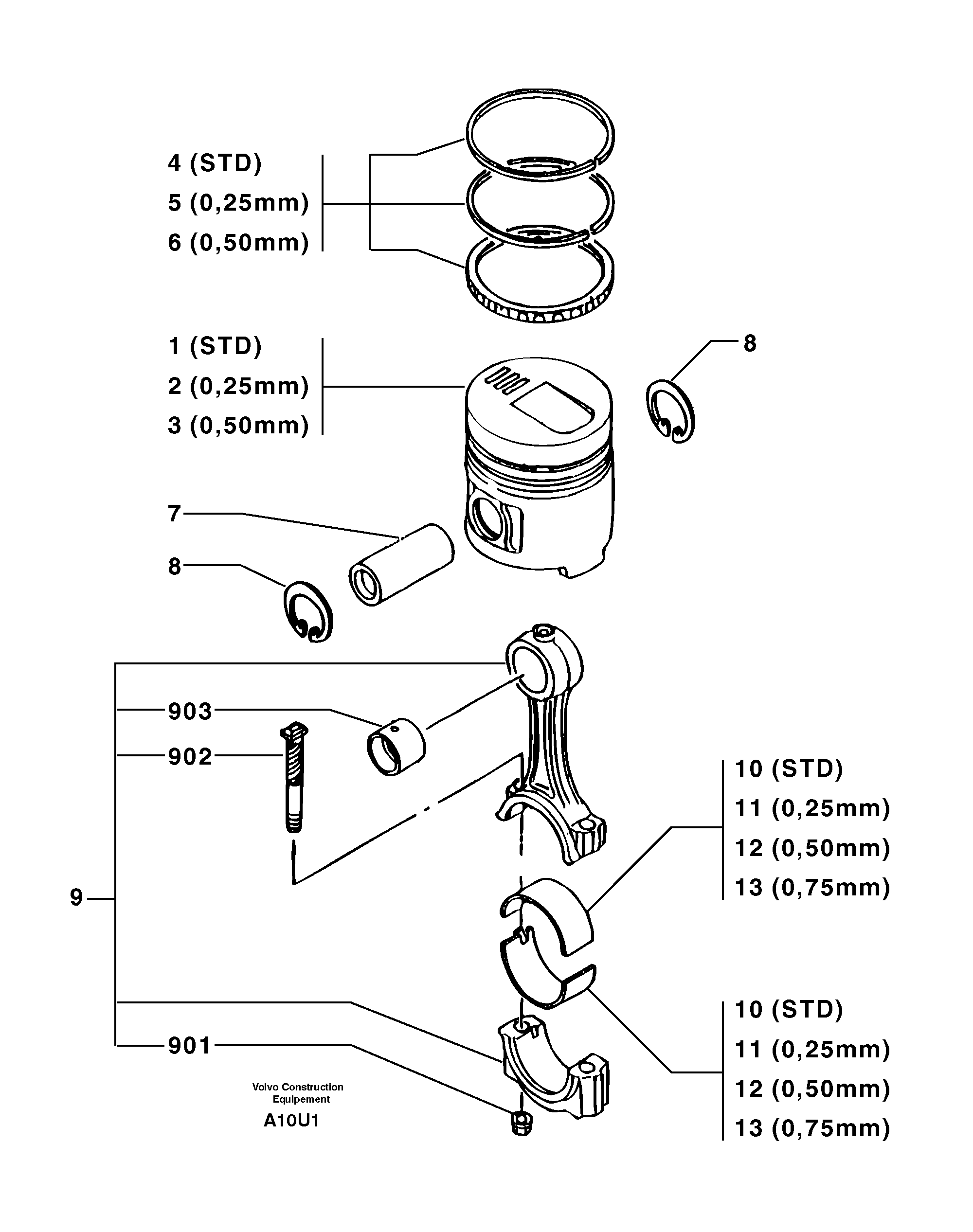 Pistons / connecting rods  ENG - 35169 — volvo parts diagram