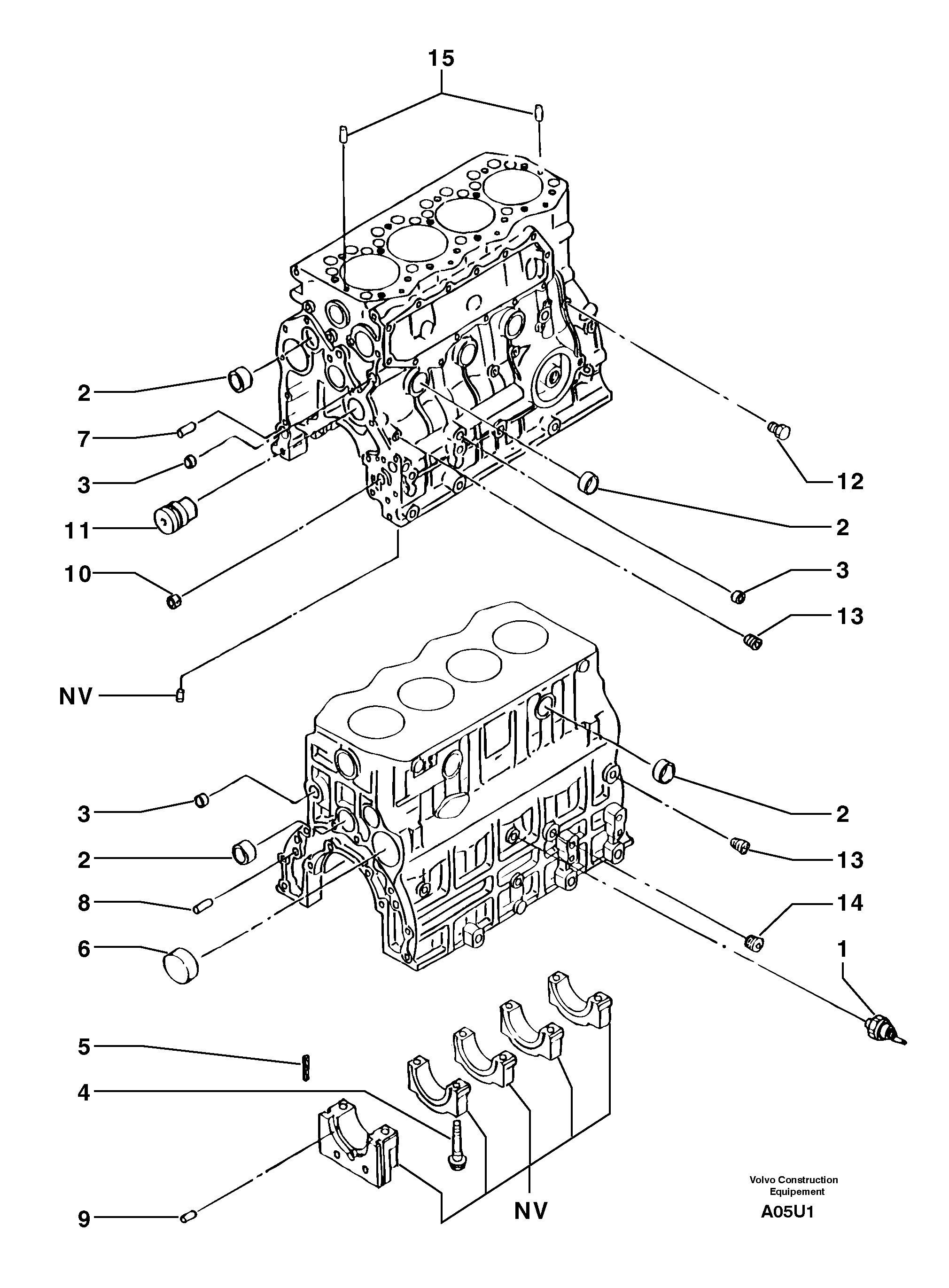 Cylinder block — volvo parts diagram