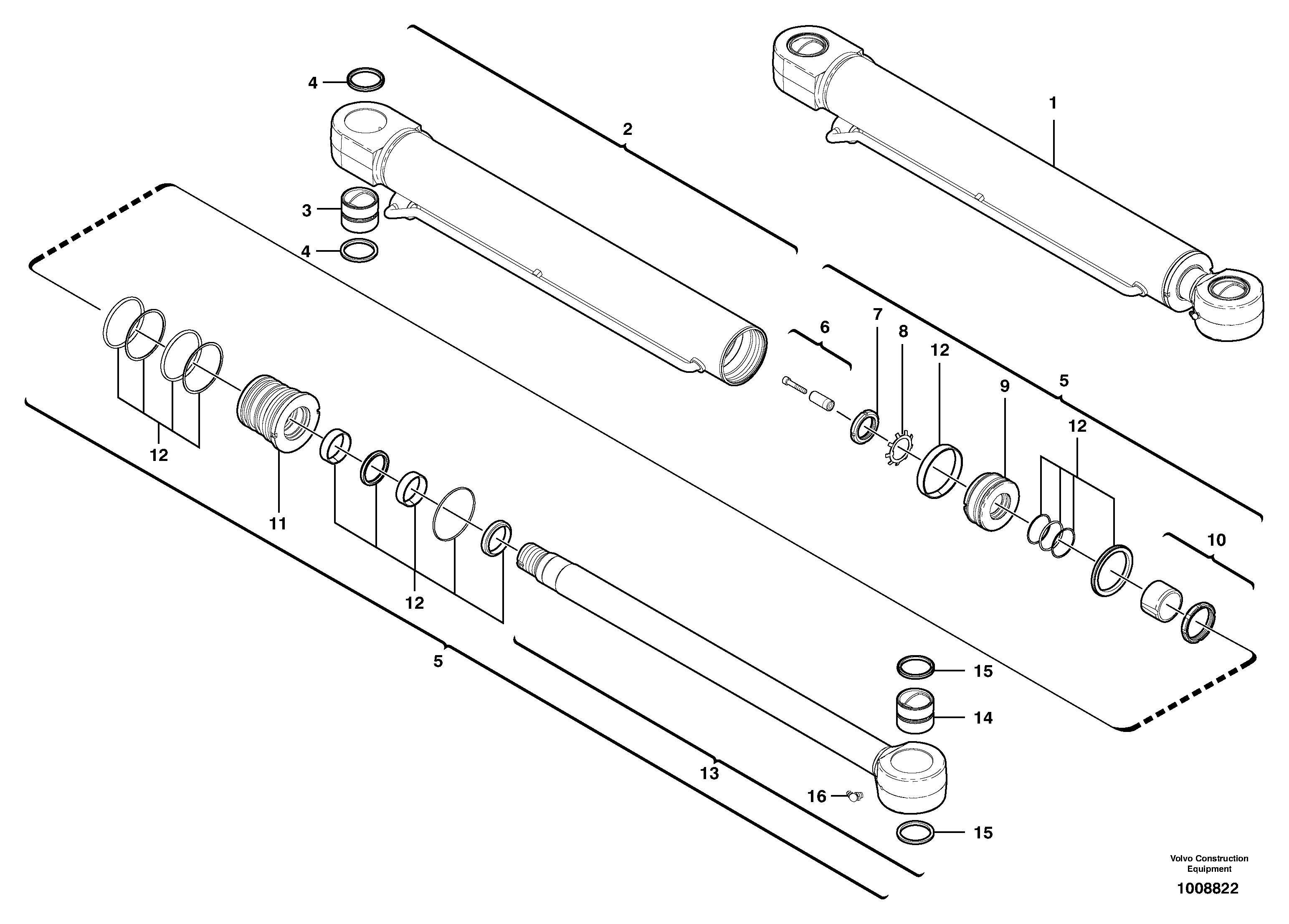Boom offset cylinder — volvo parts diagram