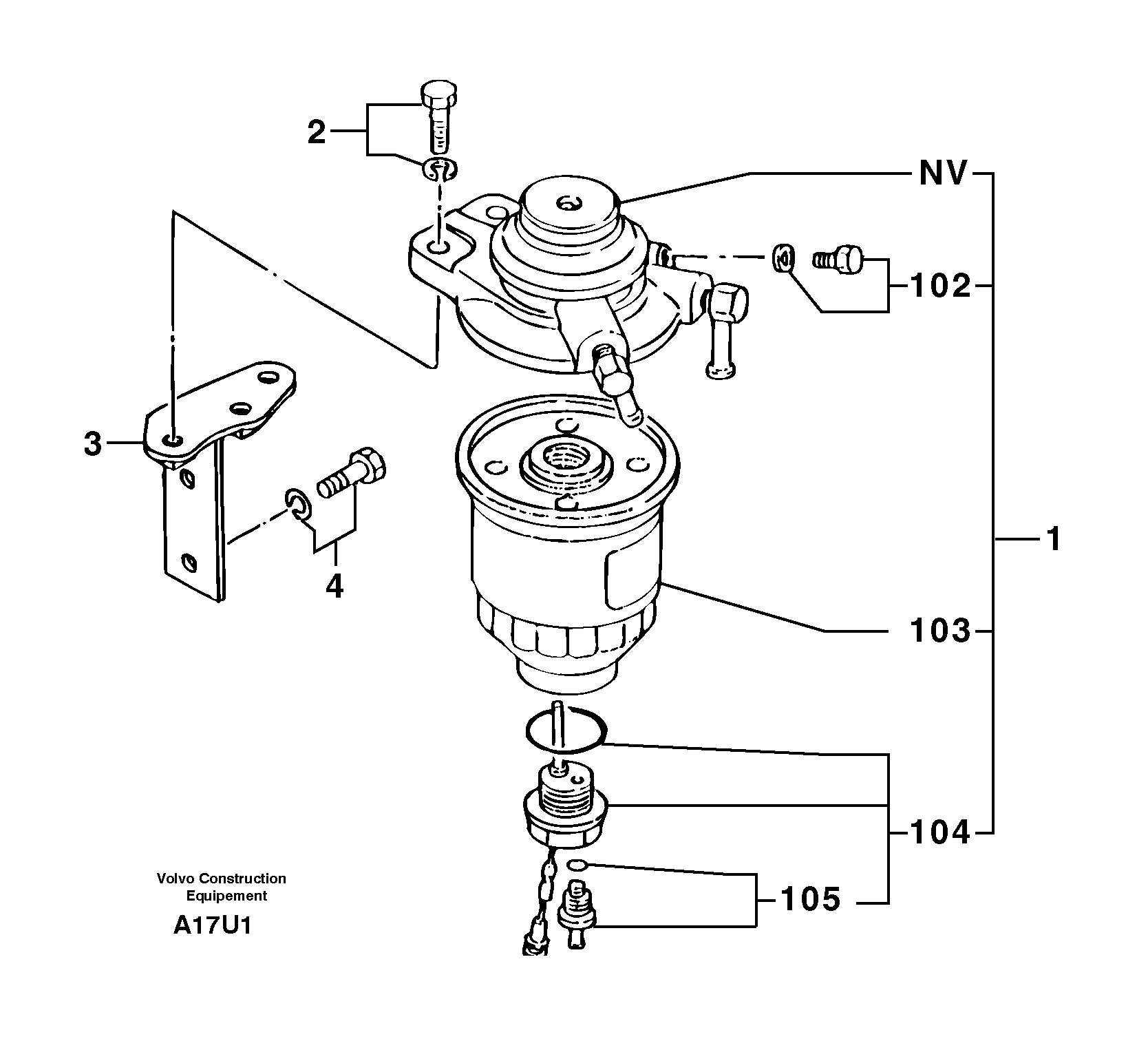 Fuel filter — volvo parts diagram