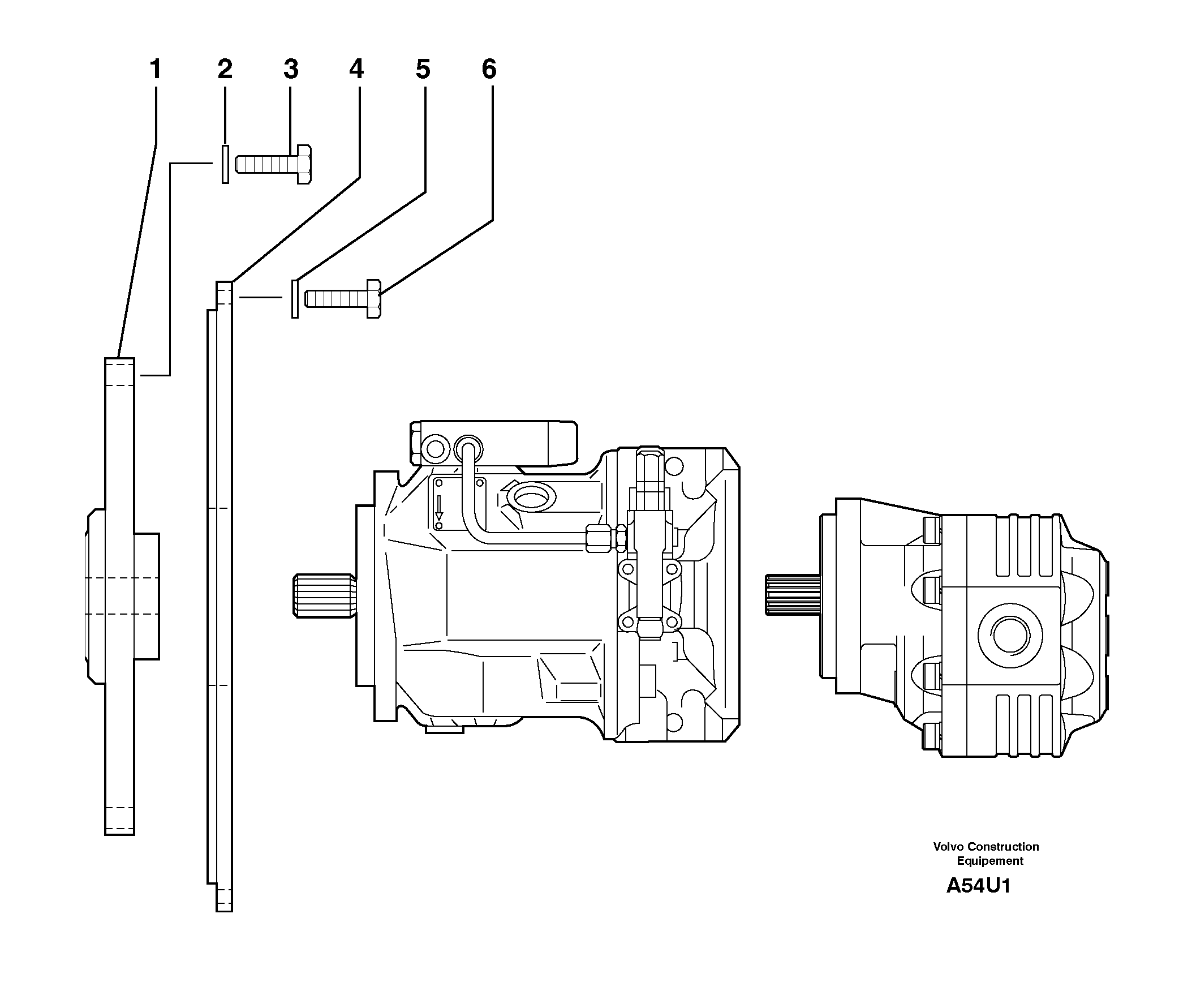 Engine coupling / hydraulic pump — volvo parts diagram